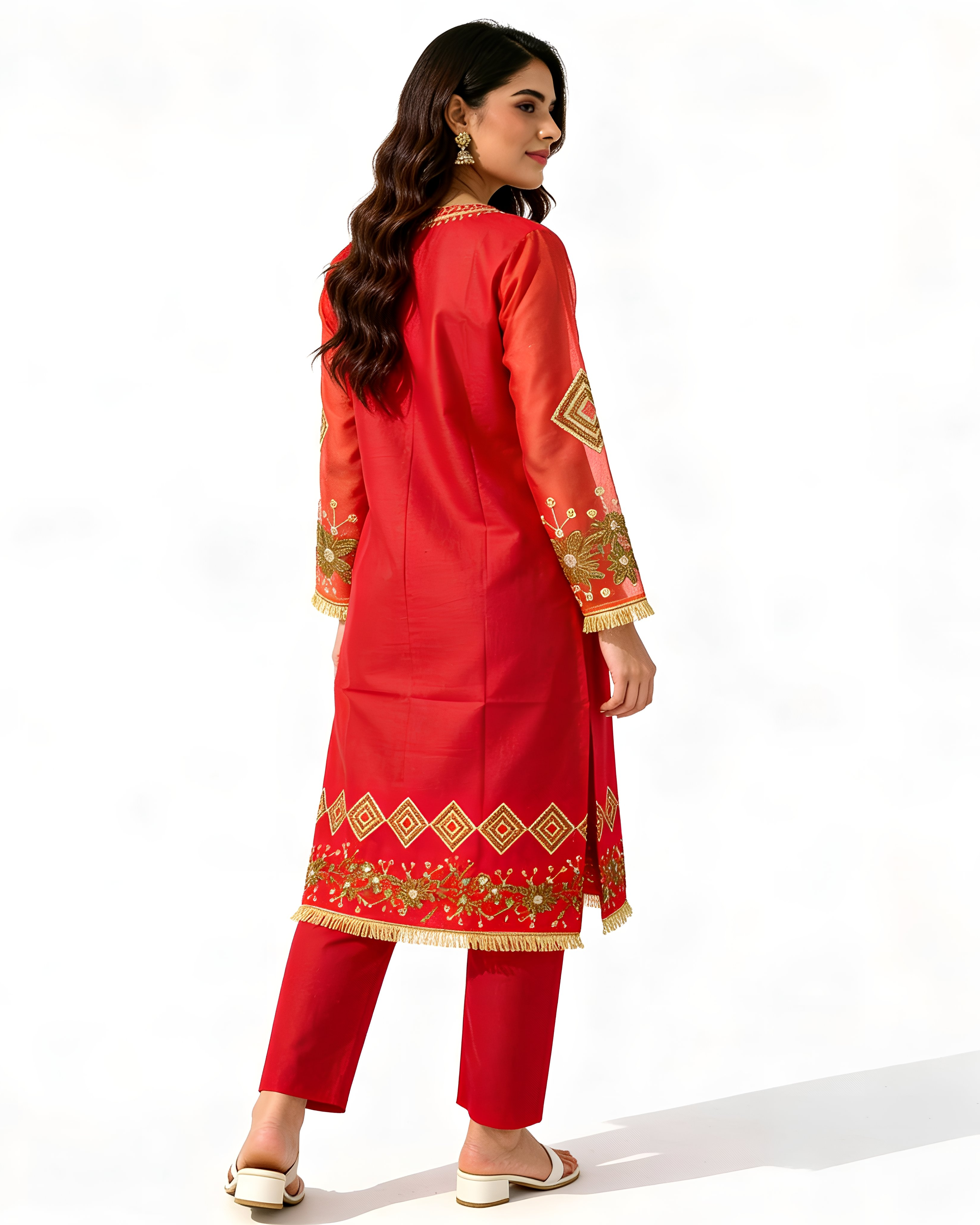 1 Pc Stitched Embroidered Kurta