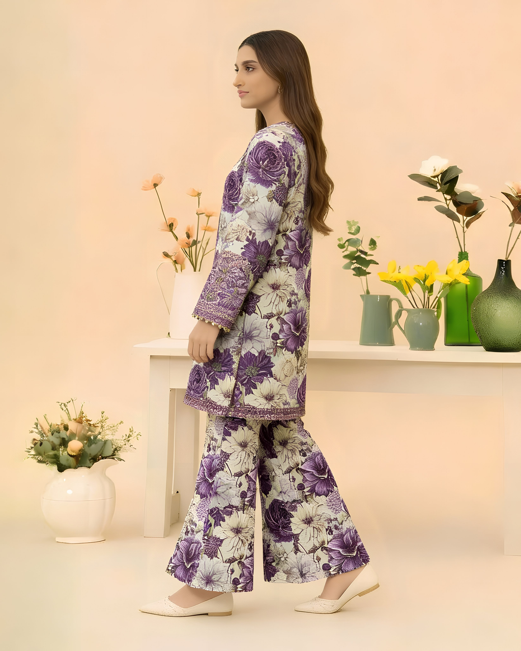 2 Pcs Unstitched Printed Suit