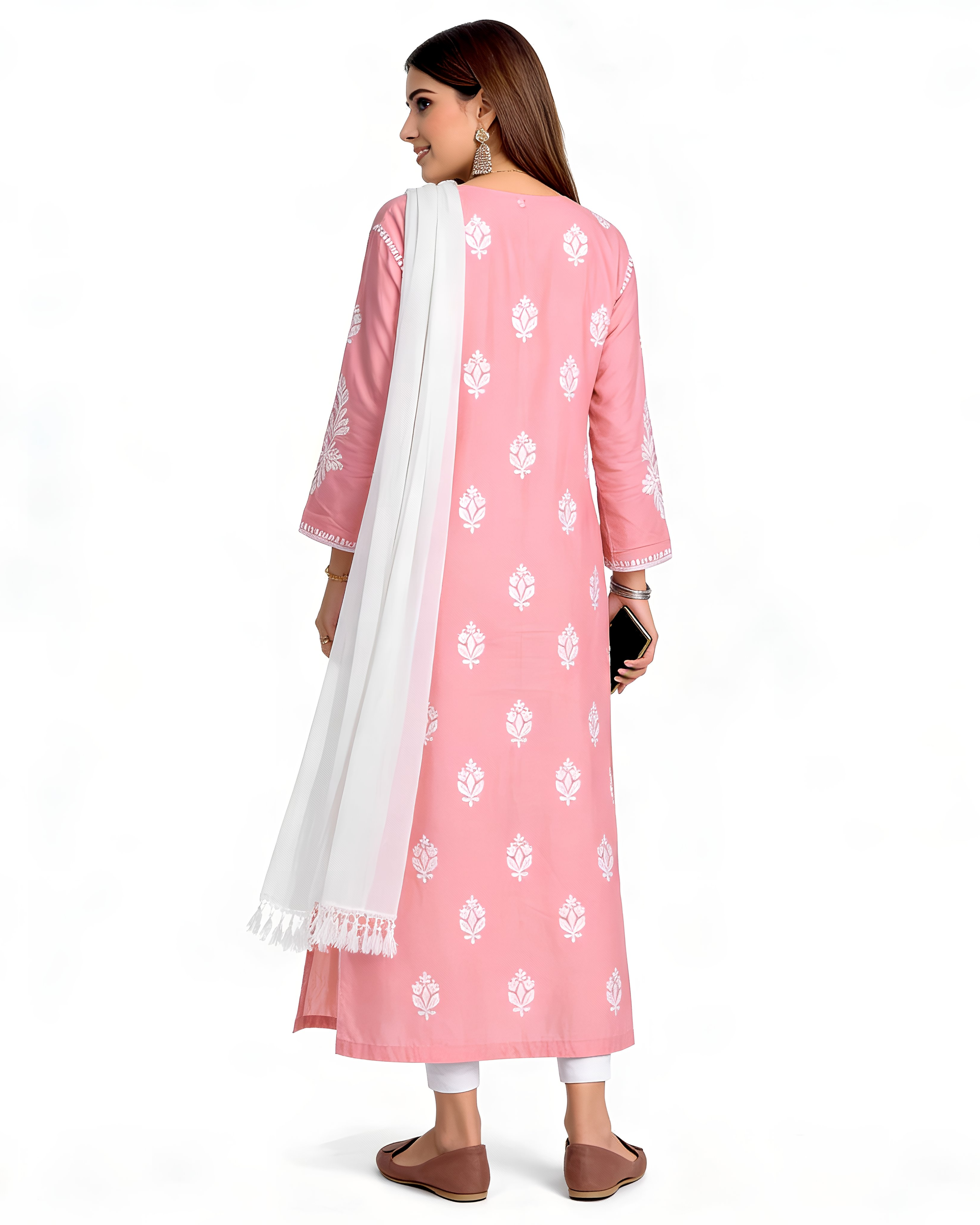 1 Pc Stitched Linen Embroidered Kurta
