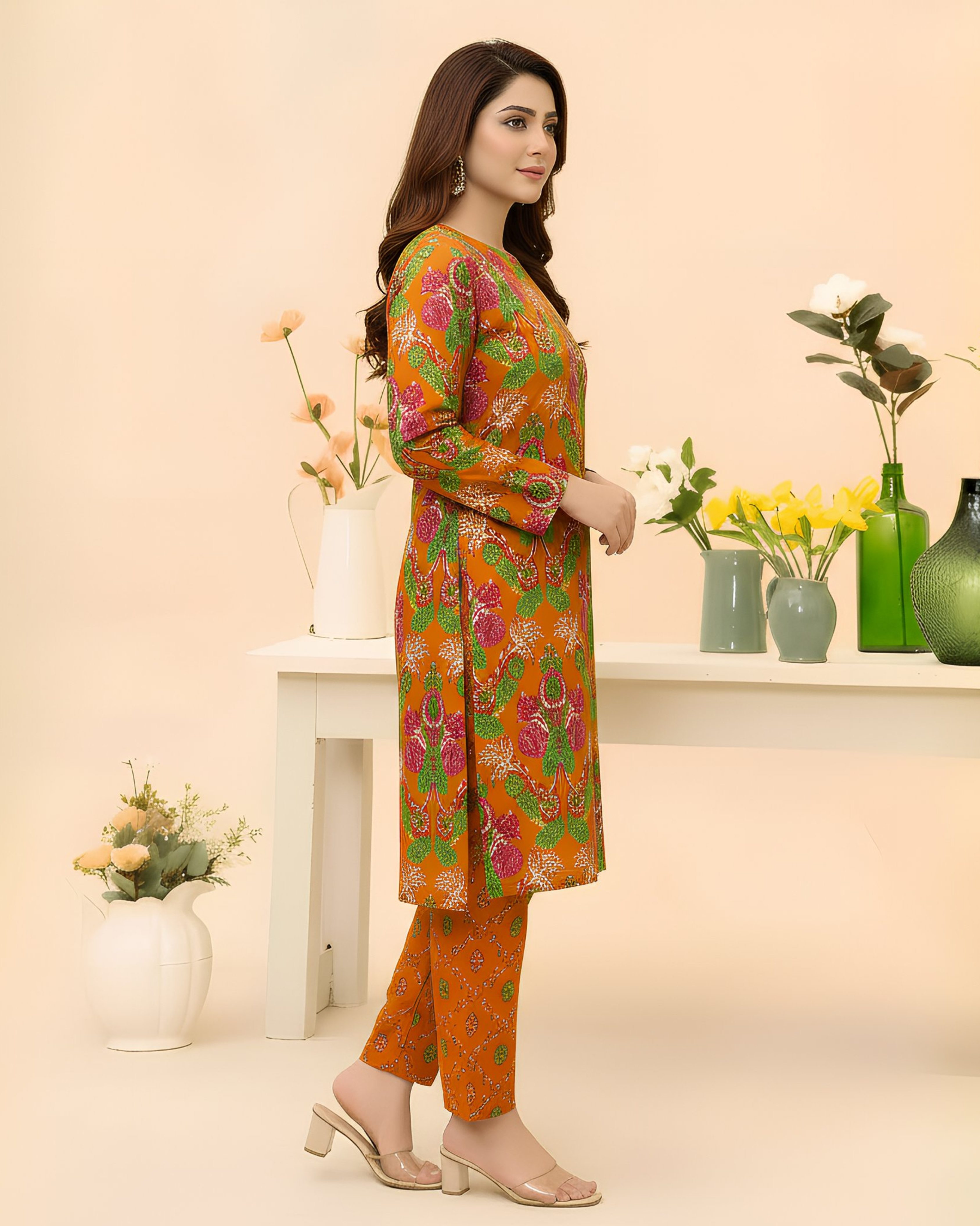 2 Pcs Unstitched Printed Suit