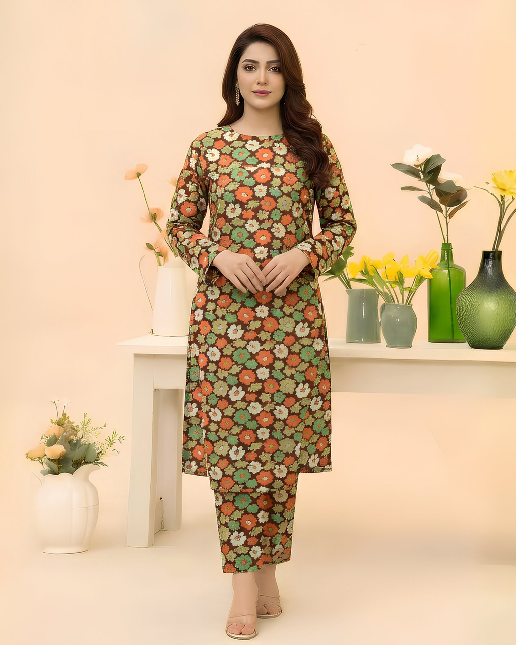 2 Pcs Unstitched Printed Suit