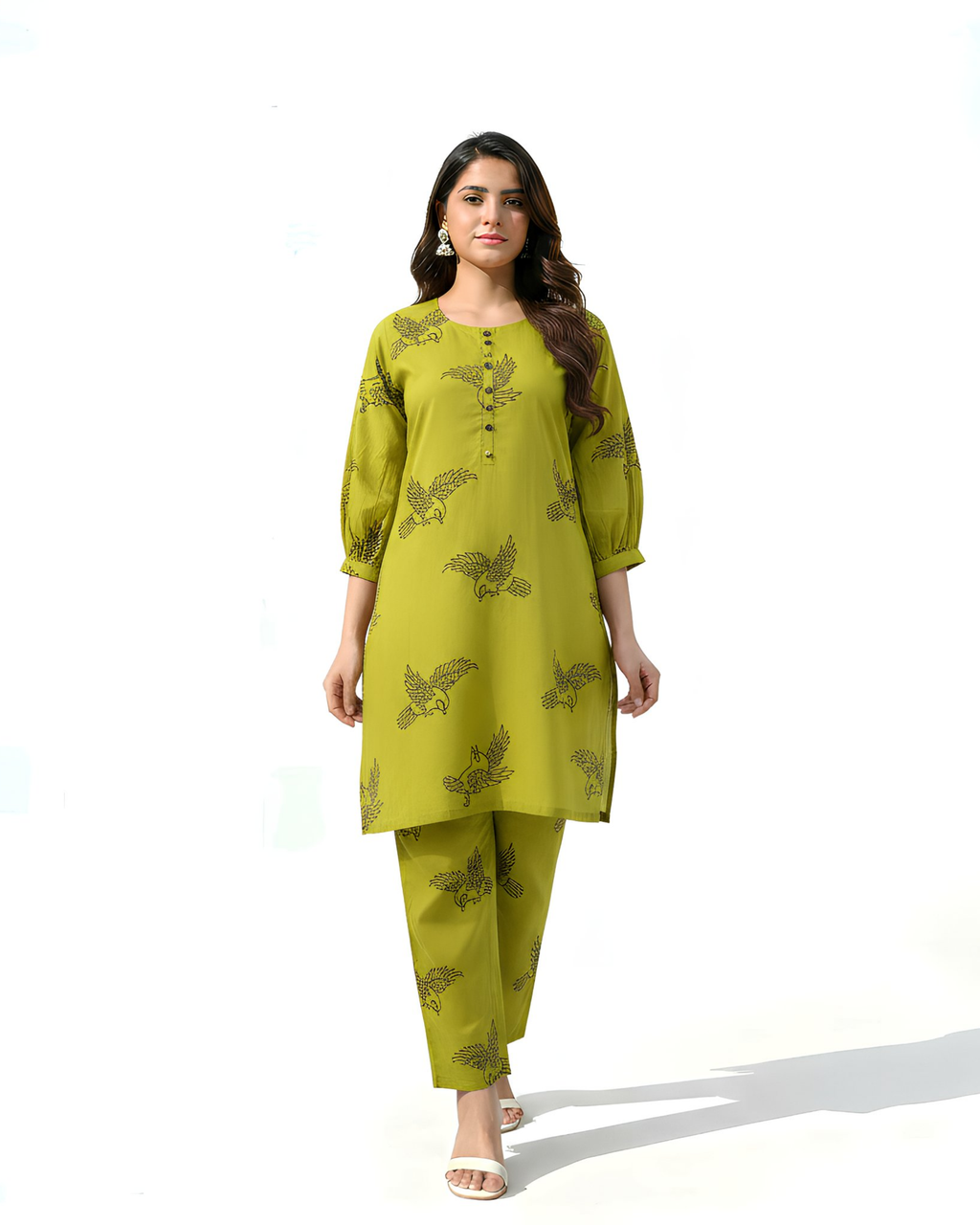 2 Pcs Stitched Linen Printed Shirt And Trouser