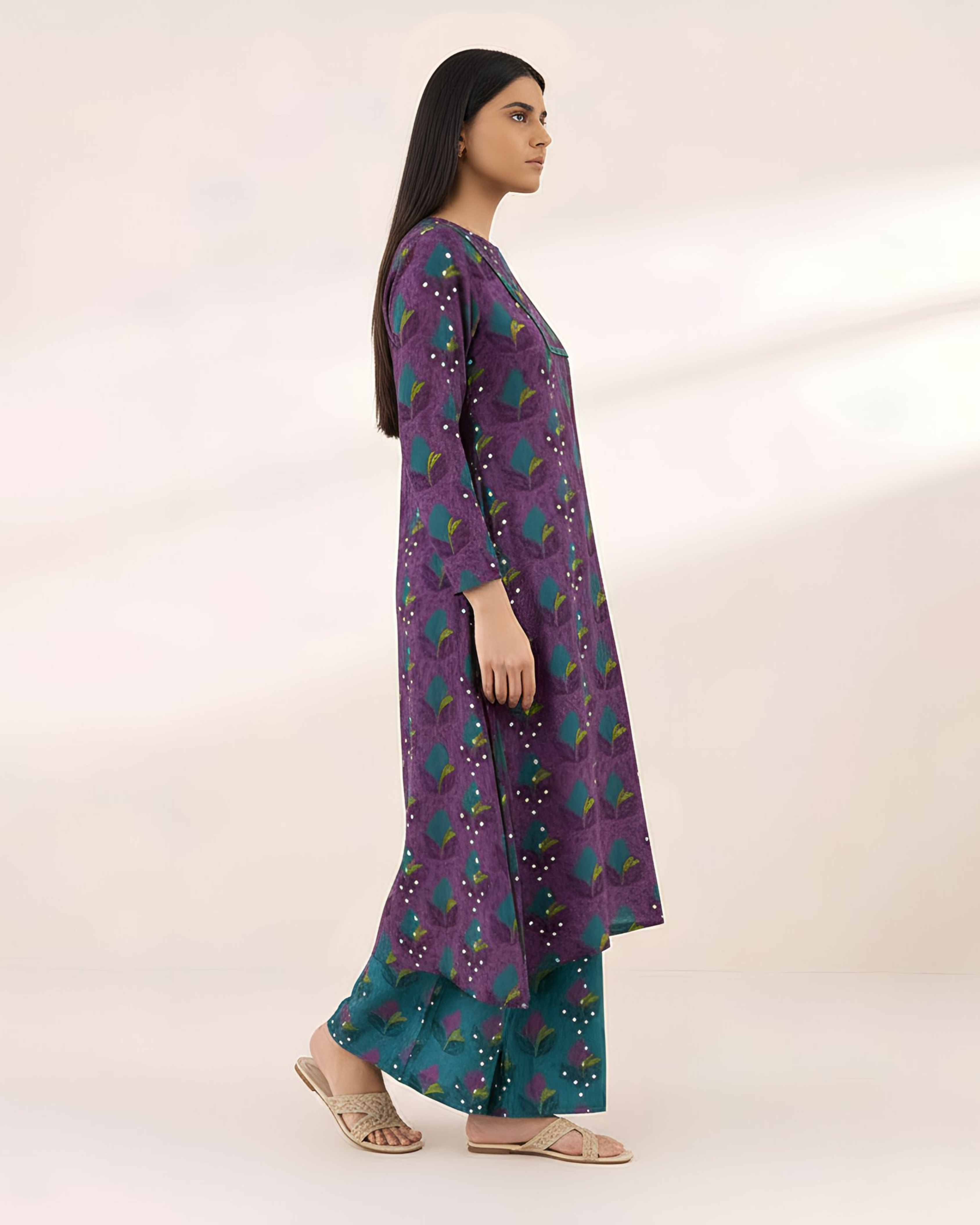 2 Pcs Unstitched Printed Suit