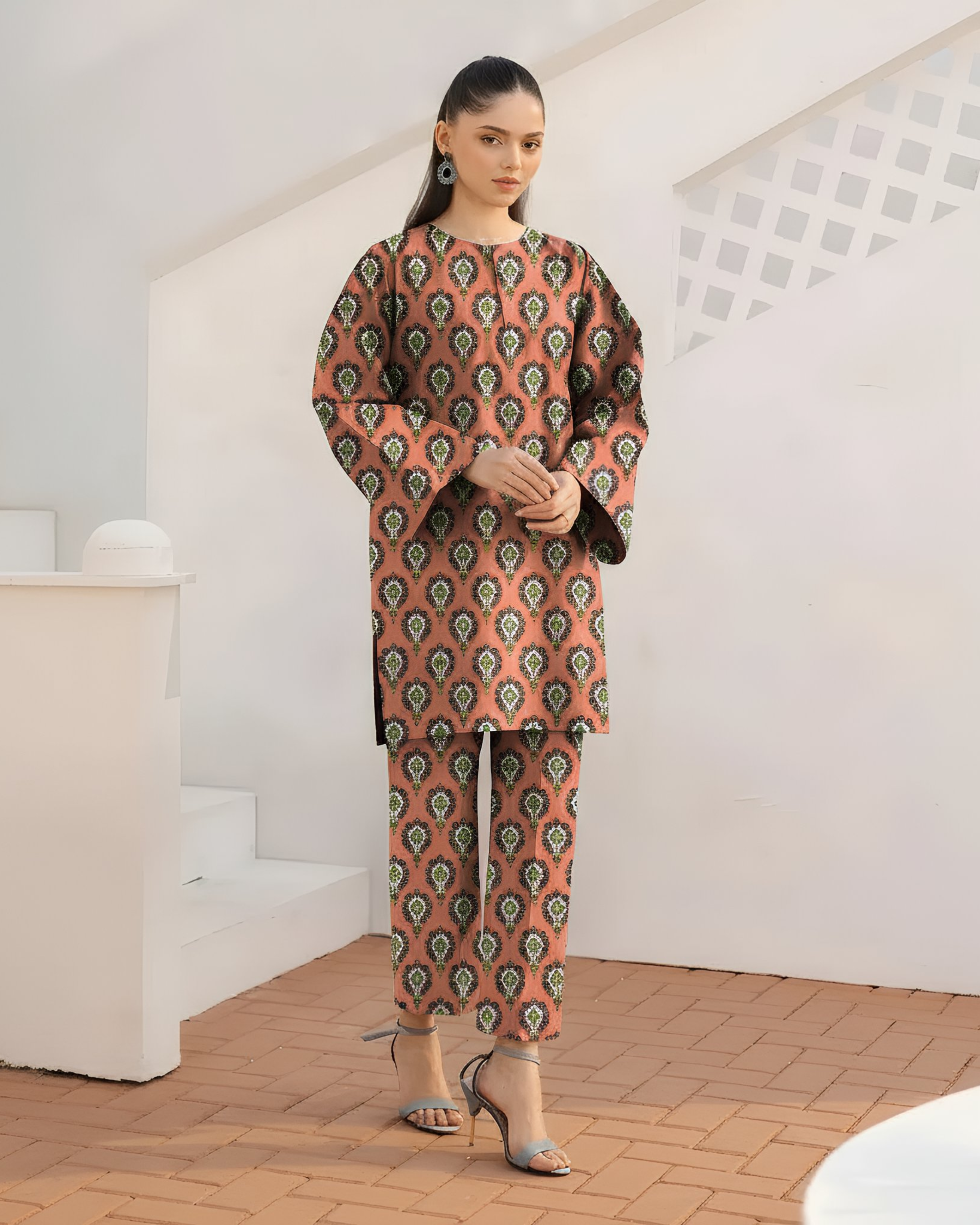 2 Pcs Unstitched Printed Suit