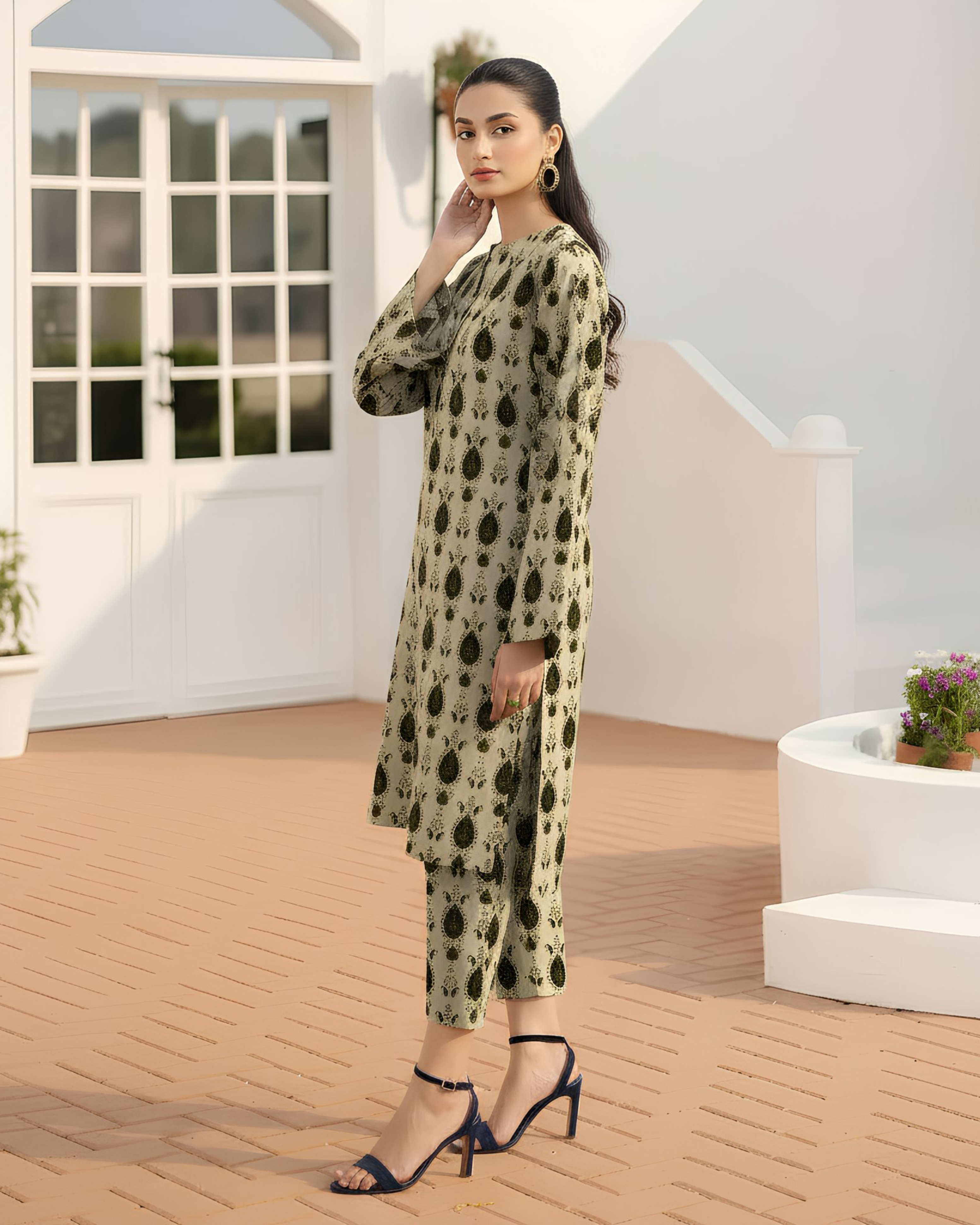 2 Pcs Unstitched Printed Suit