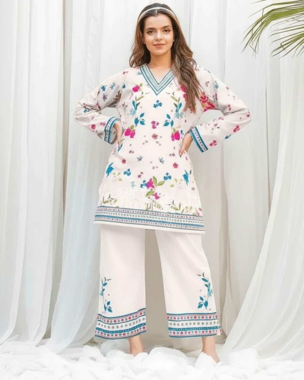 2 Pcs Stitched Lawn Printed