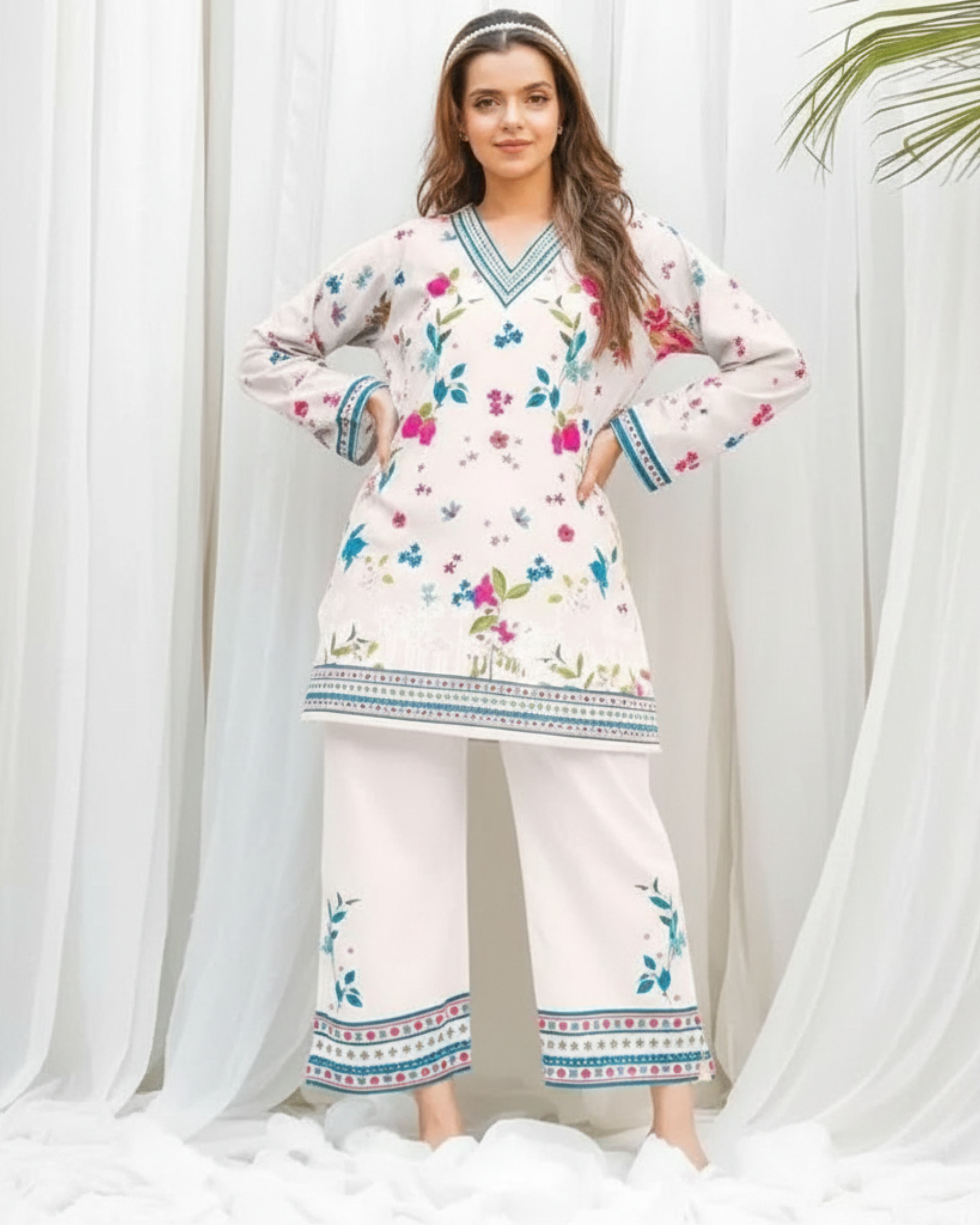 2 Pcs Stitched Lawn Printed
