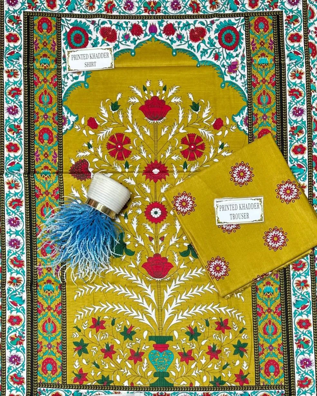 2 Pcs Women's Unstitched Printed Suit