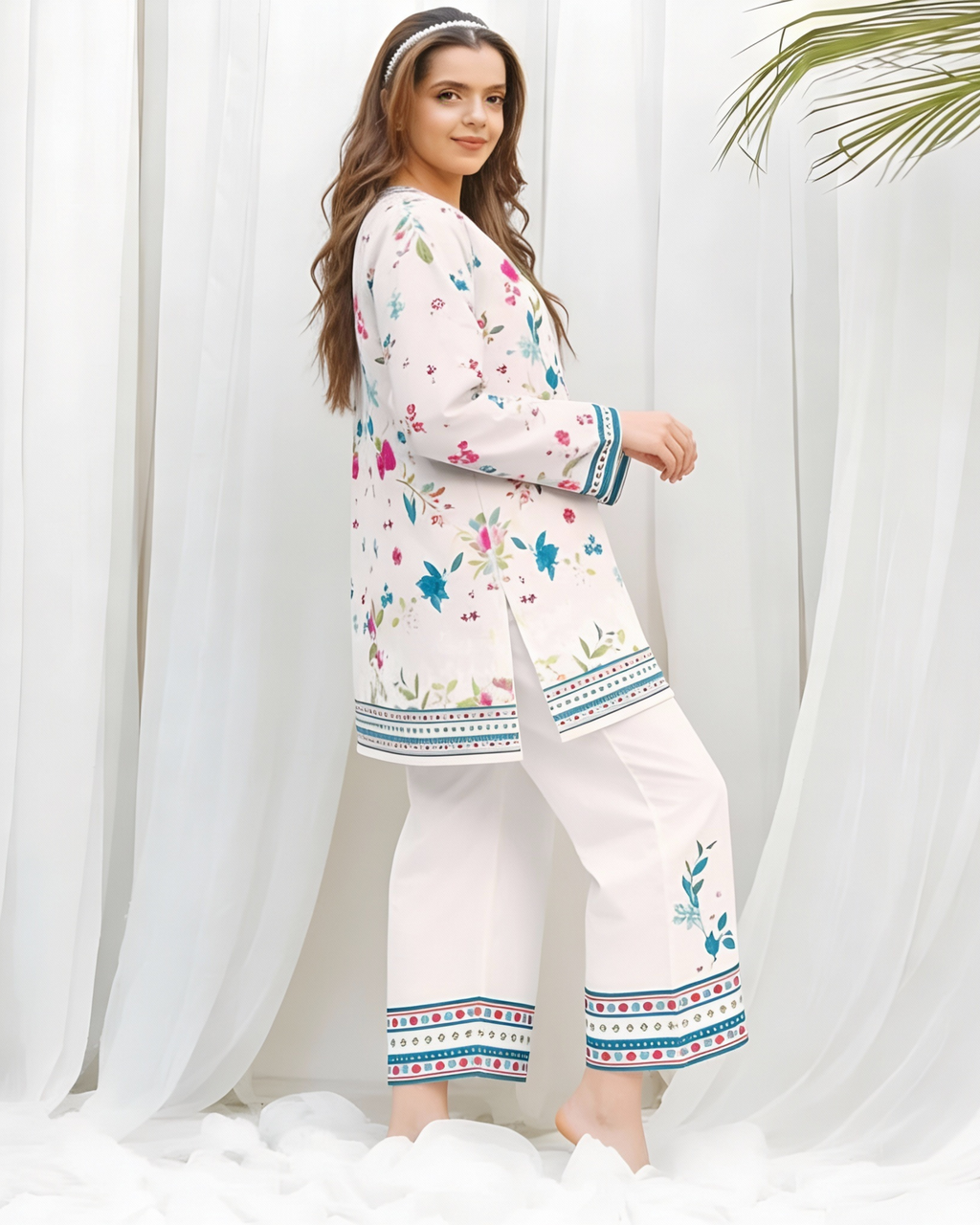 2 Pcs Stitched Lawn Printed