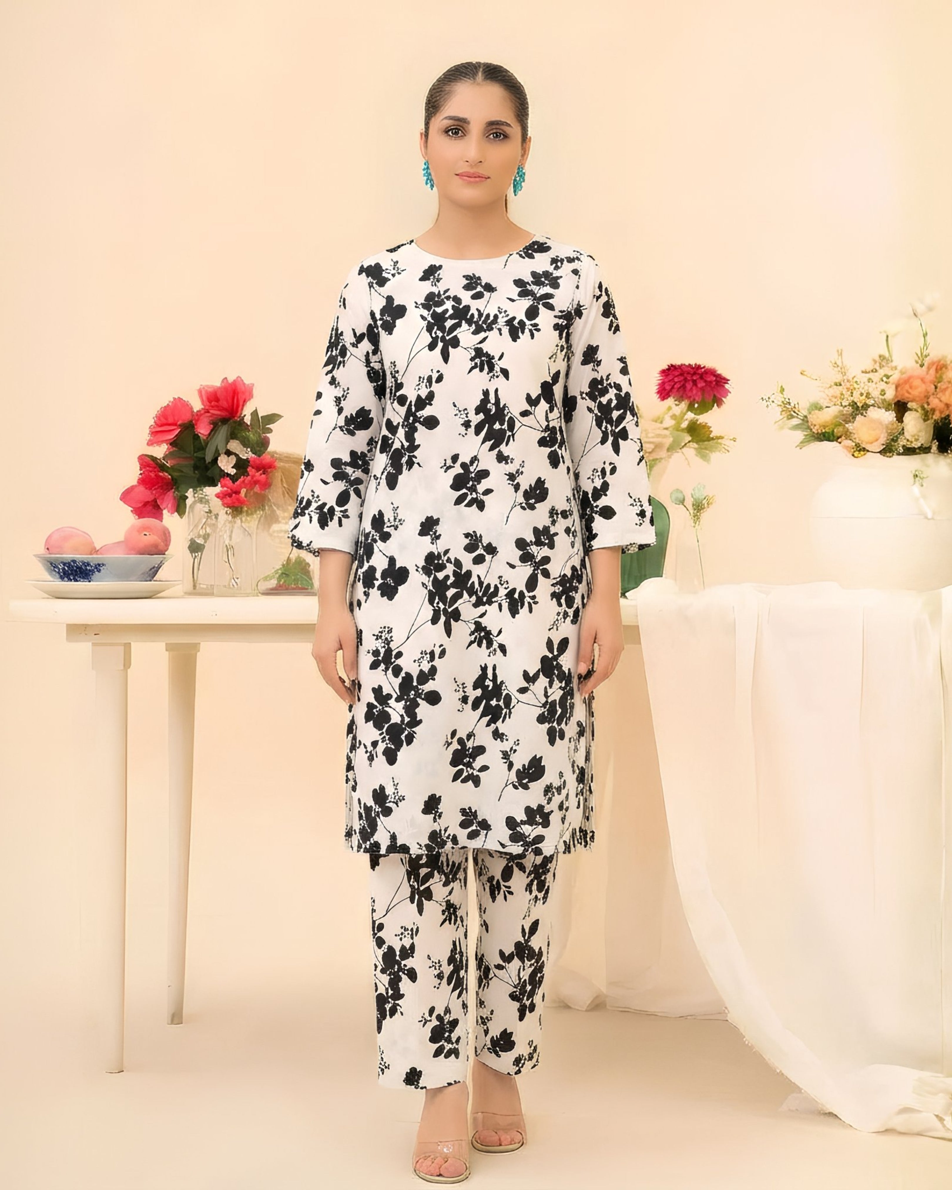 2 Pcs Unstitched Printed Suit