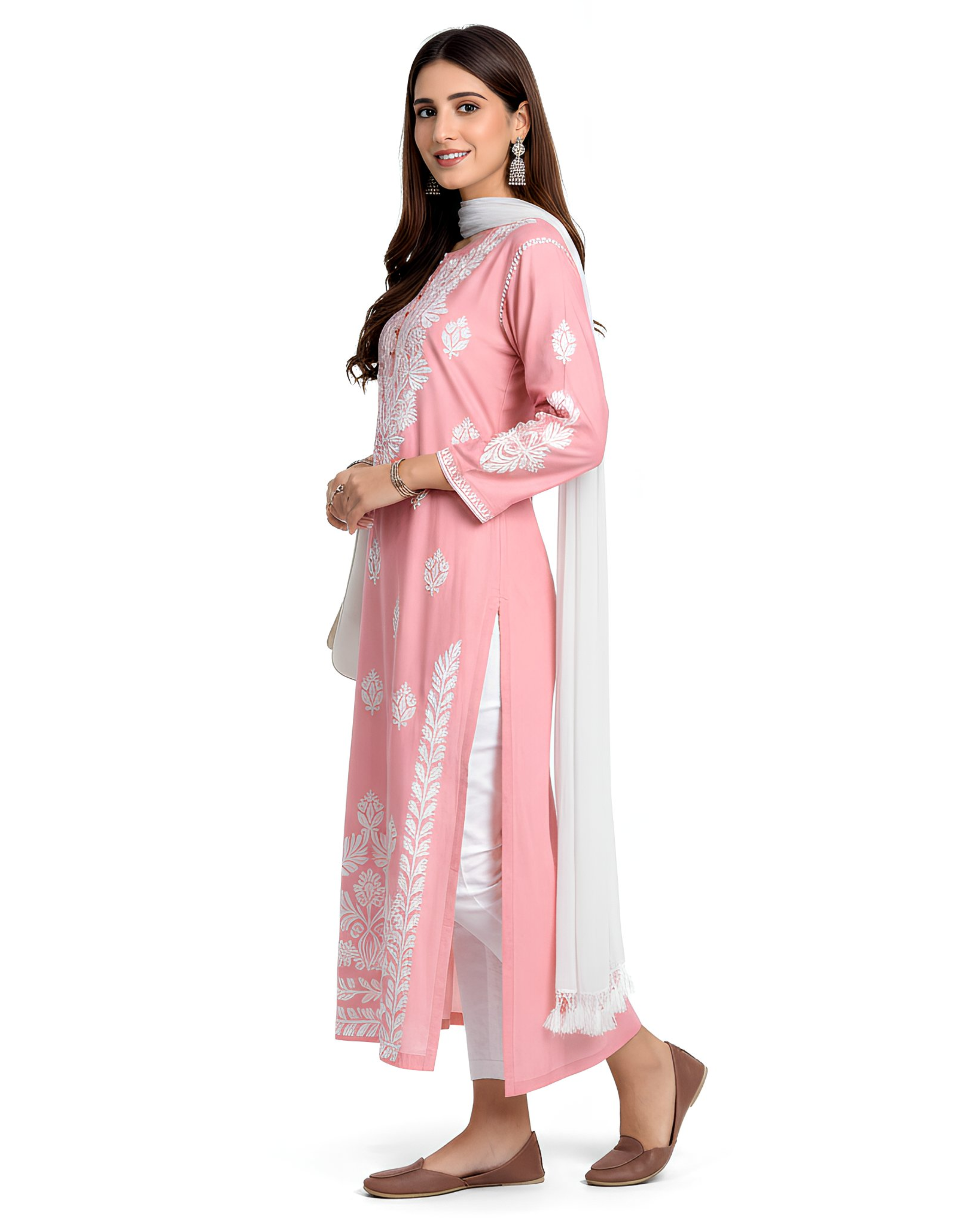 1 Pc Stitched Linen Embroidered Kurta
