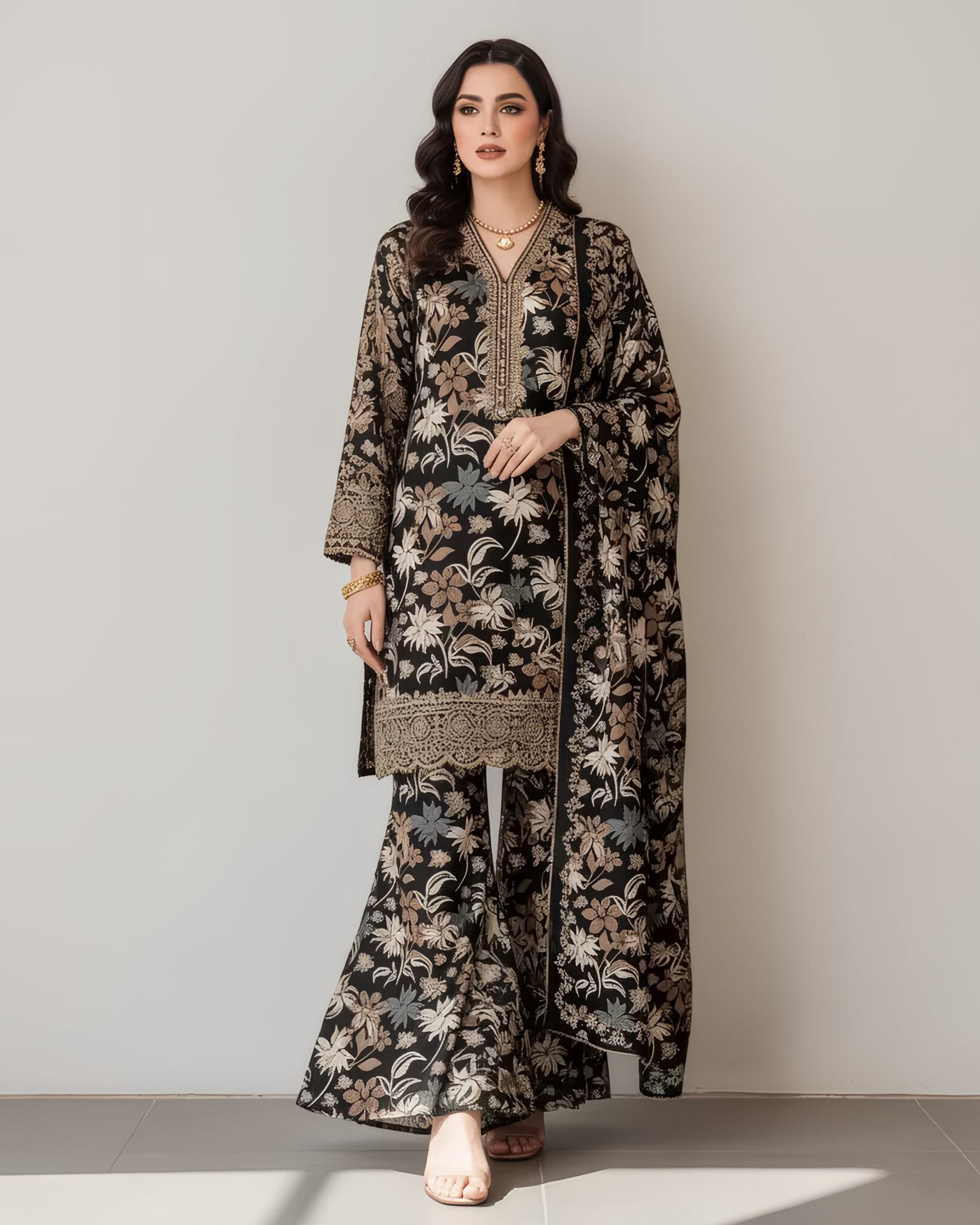 2 Pcs Unstitched Printed Suit