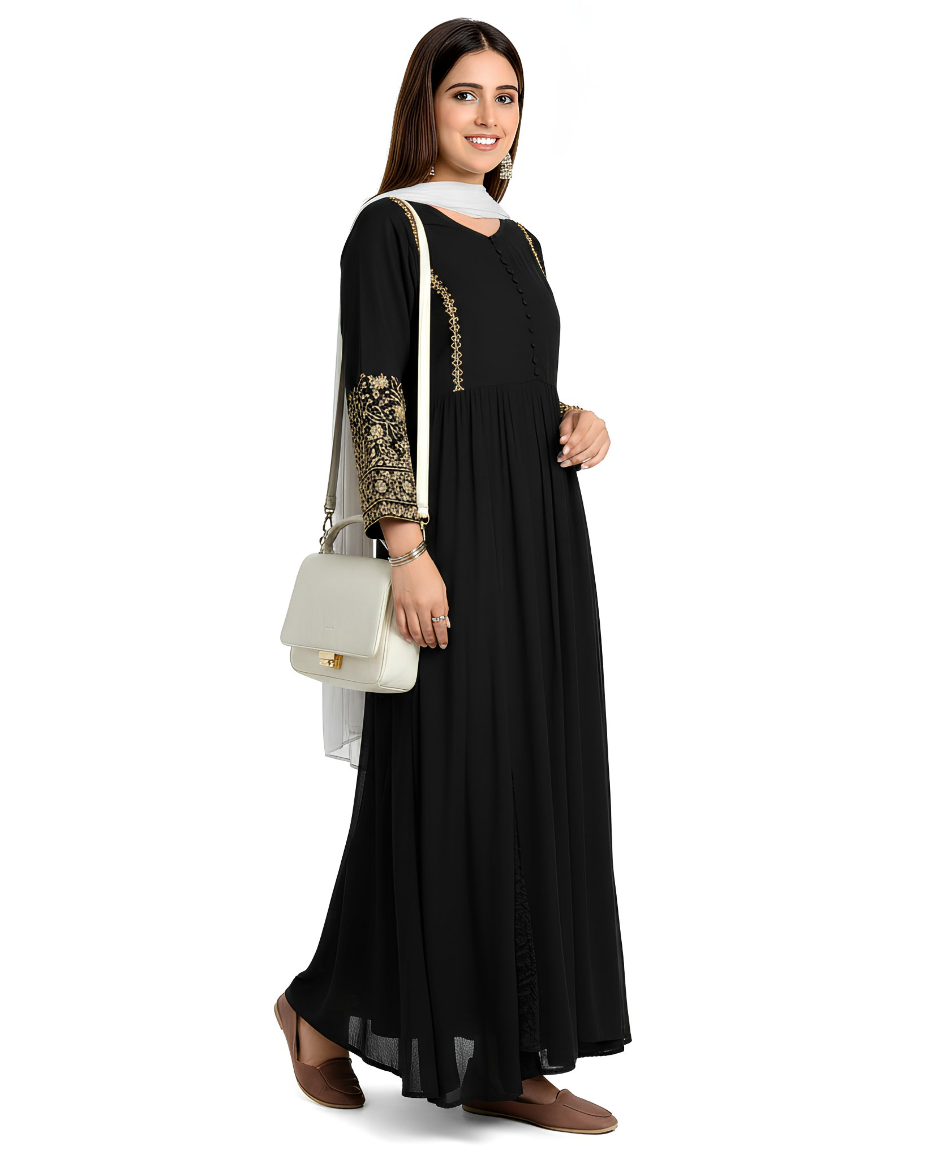 Embroidered Maxi Suit with Trouser - 2Pc Set