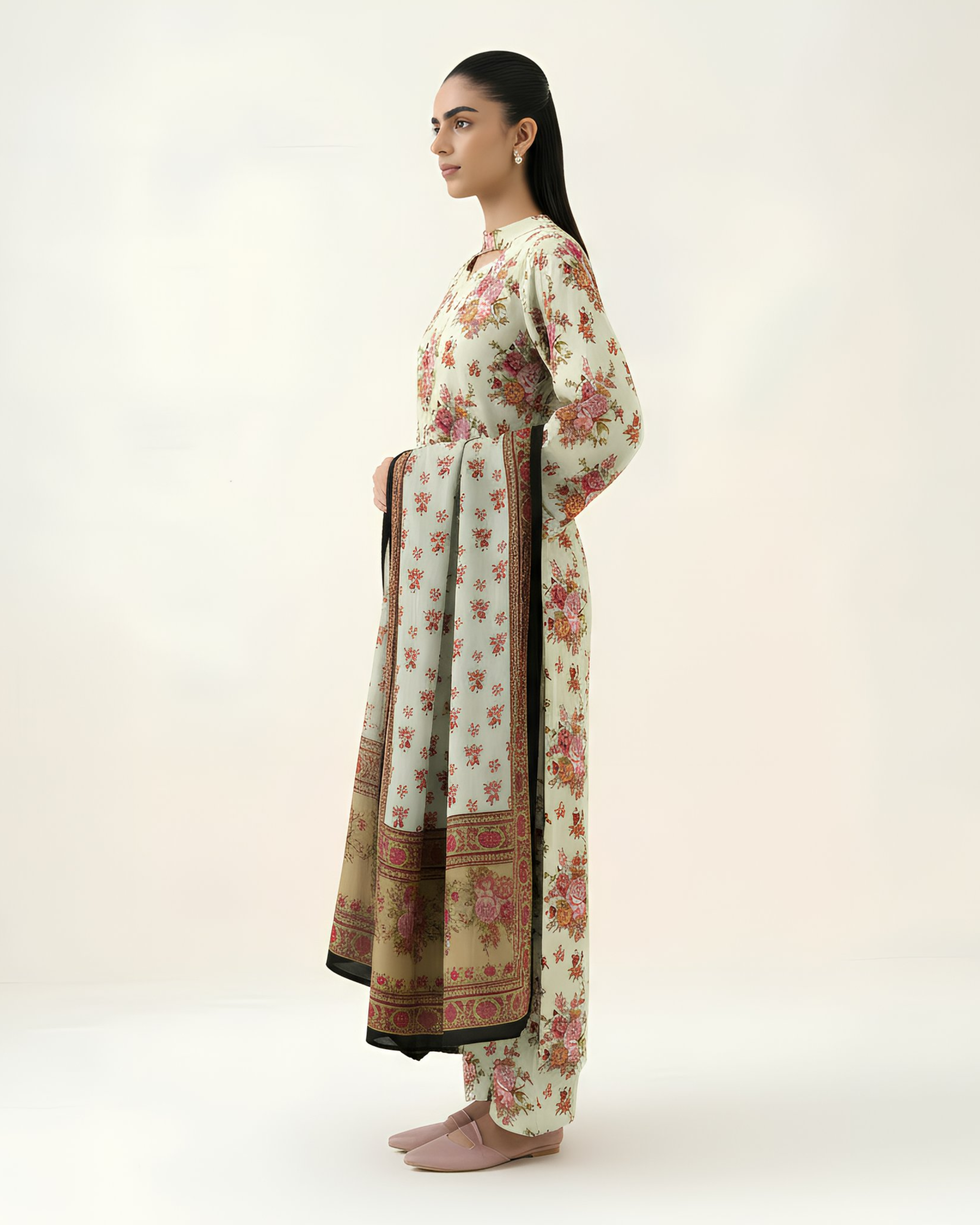 3 Pcs Unstitched Printed Suit