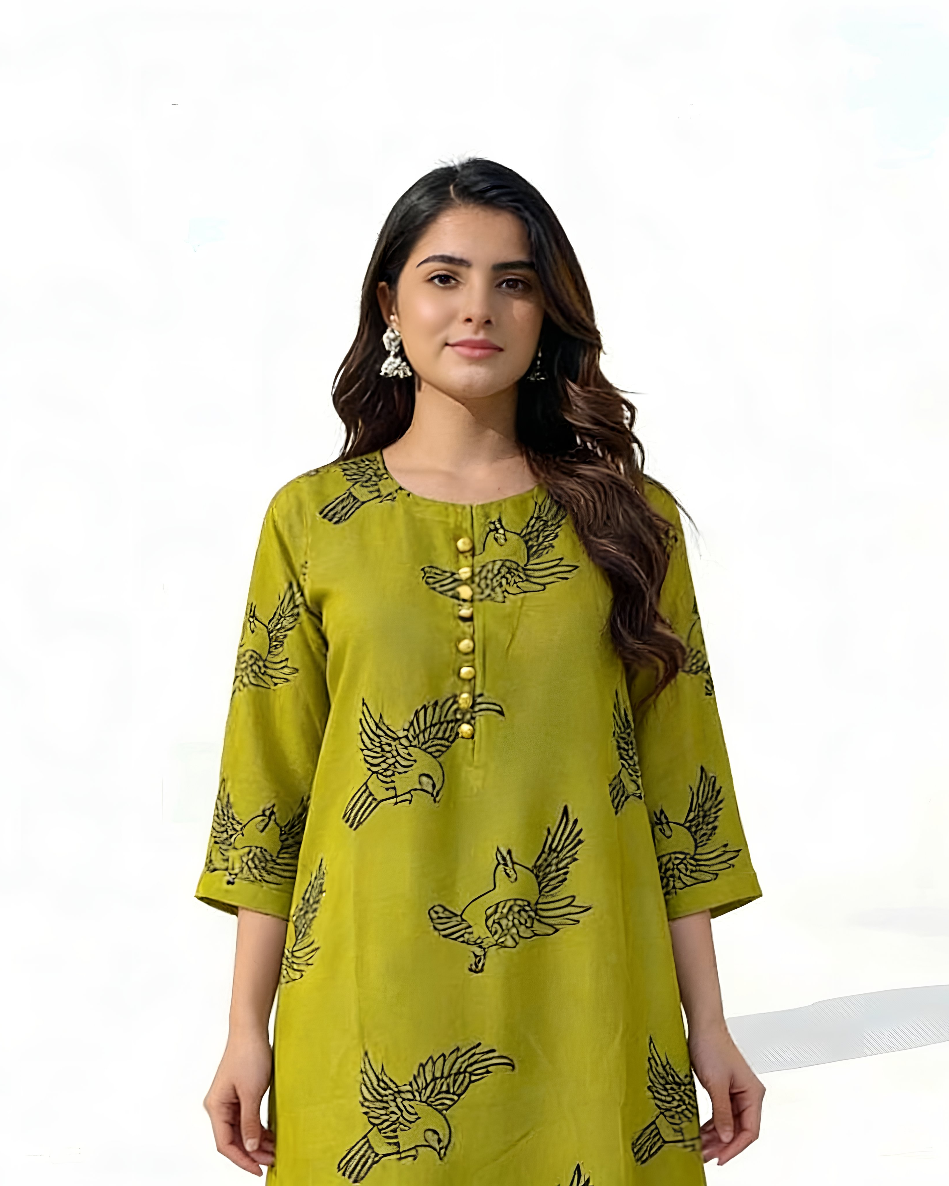 2 Pcs Stitched Linen Printed Shirt And Trouser