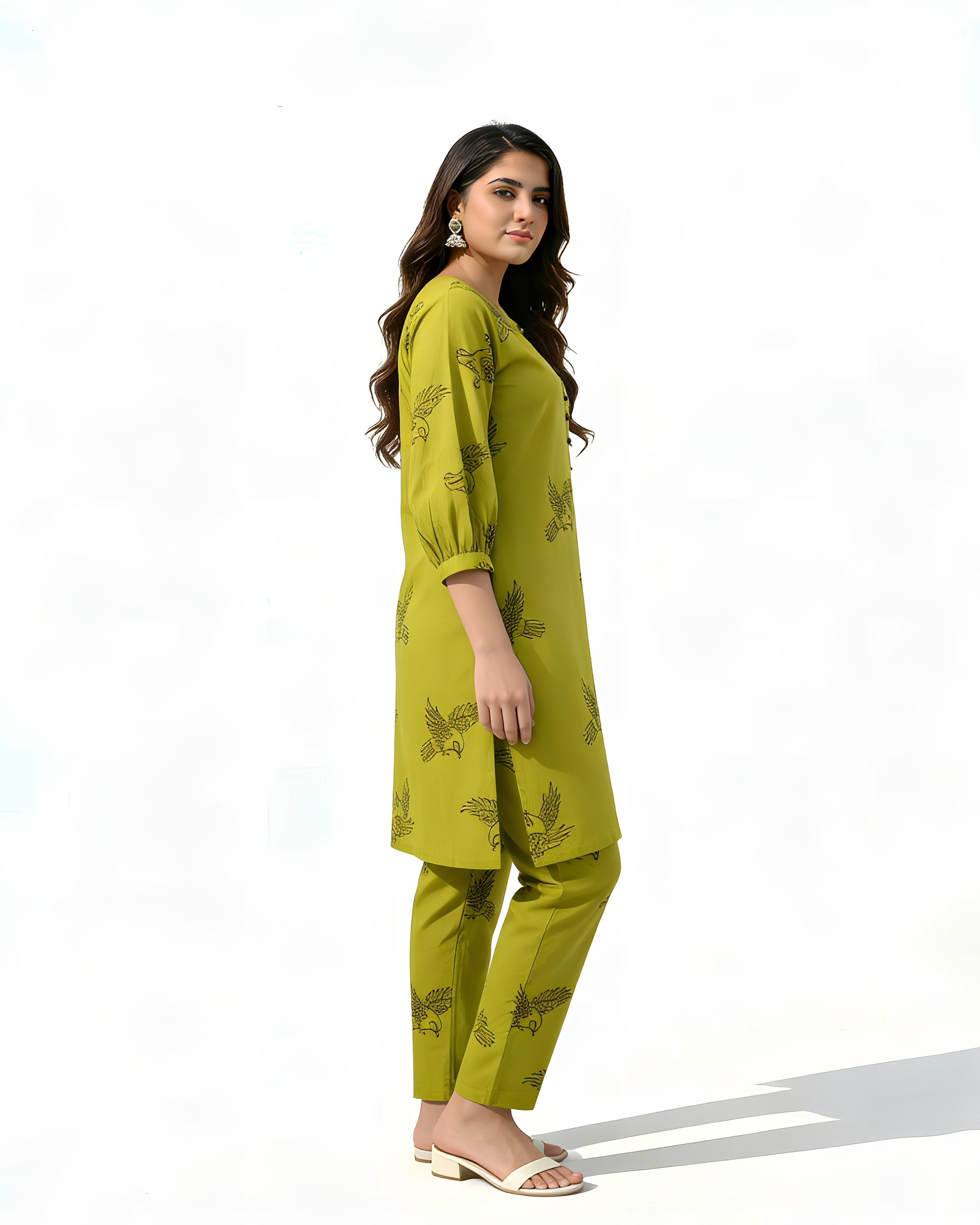 2 Pcs Stitched Linen Printed Shirt And Trouser