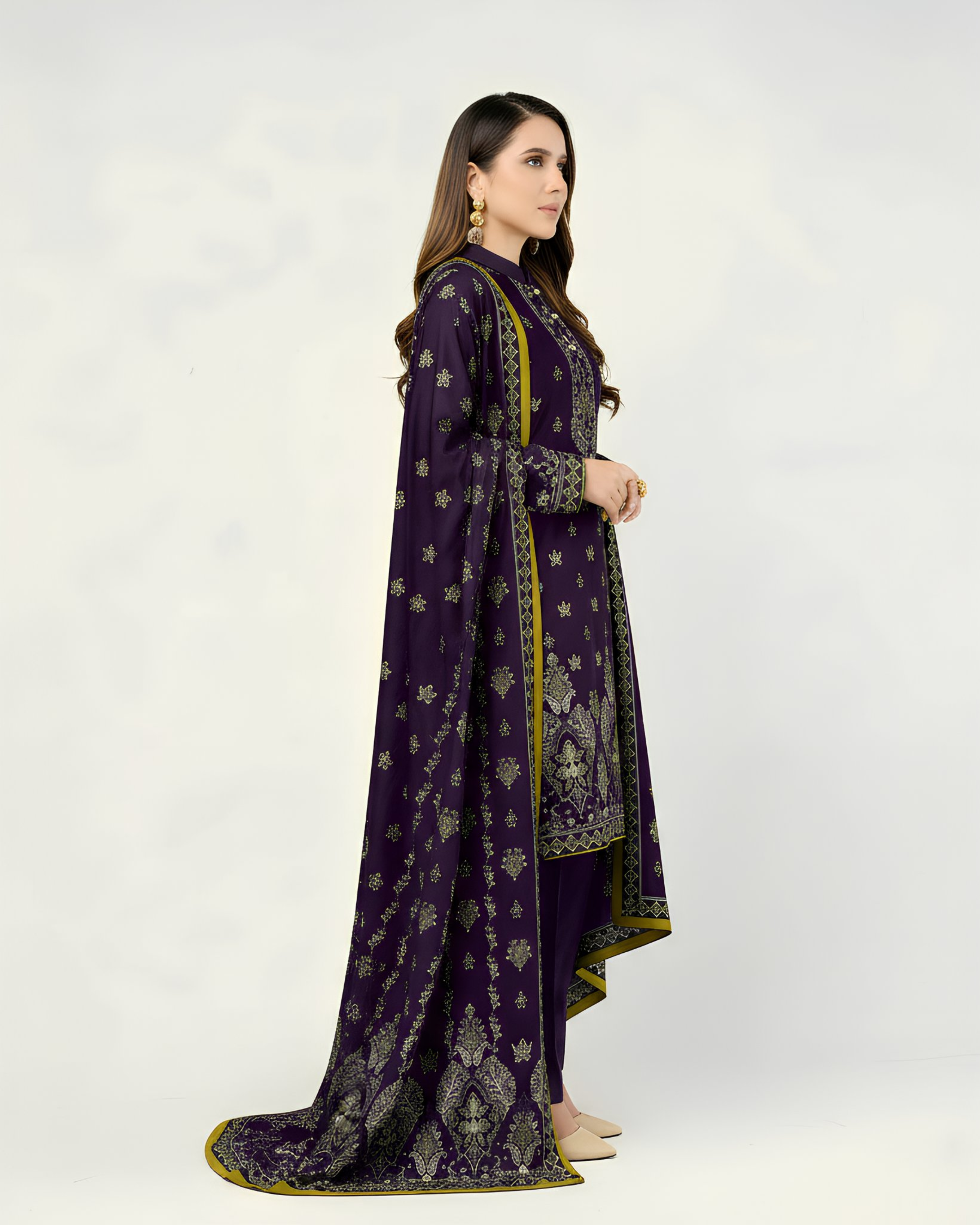 3 Pcs Unstitched Printed Suit