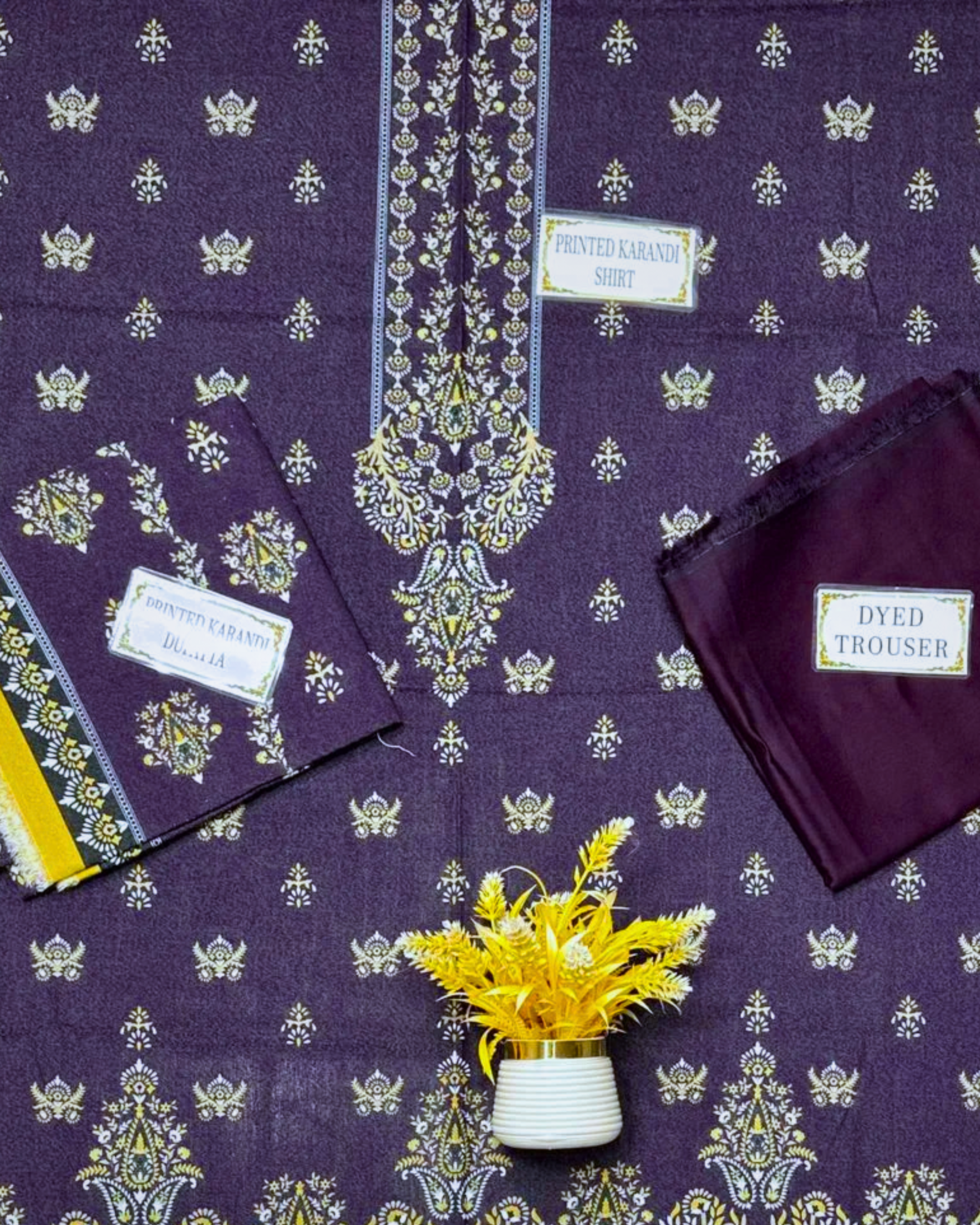 3 Pcs Unstitched Printed Suit