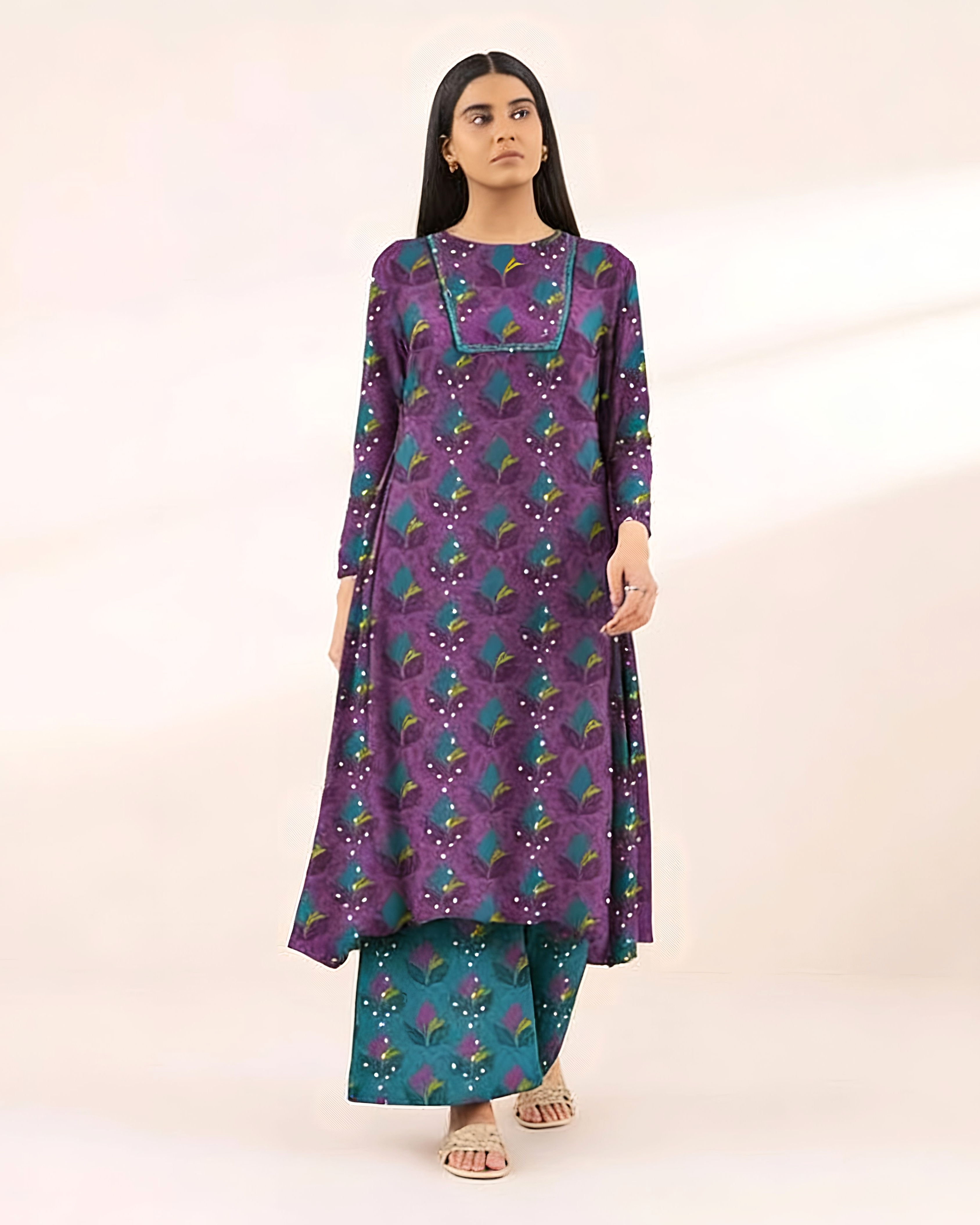 2 Pcs Unstitched Printed Suit