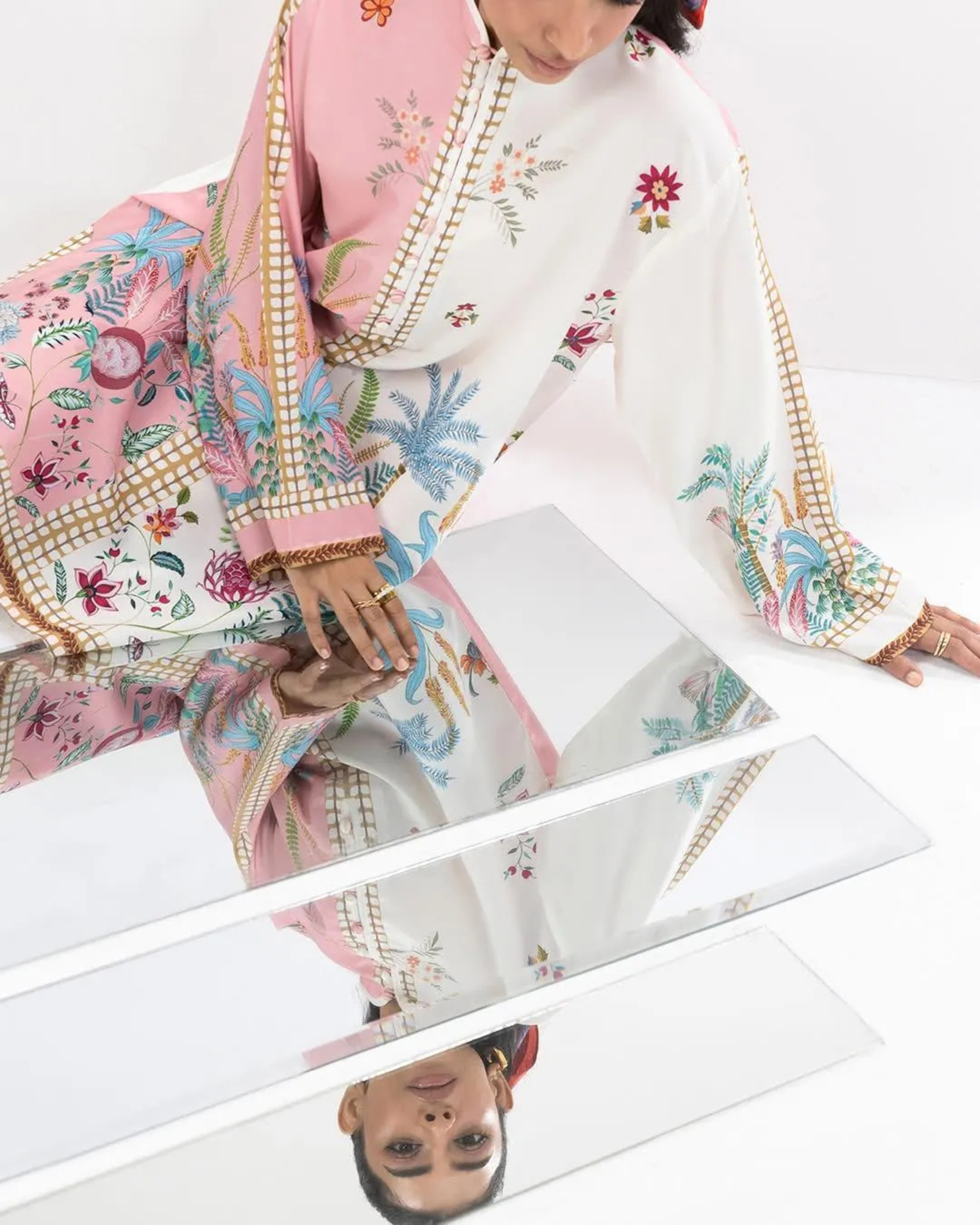 2 Pcs Stitched Swiss Lawn Printed Shirt And Trouser