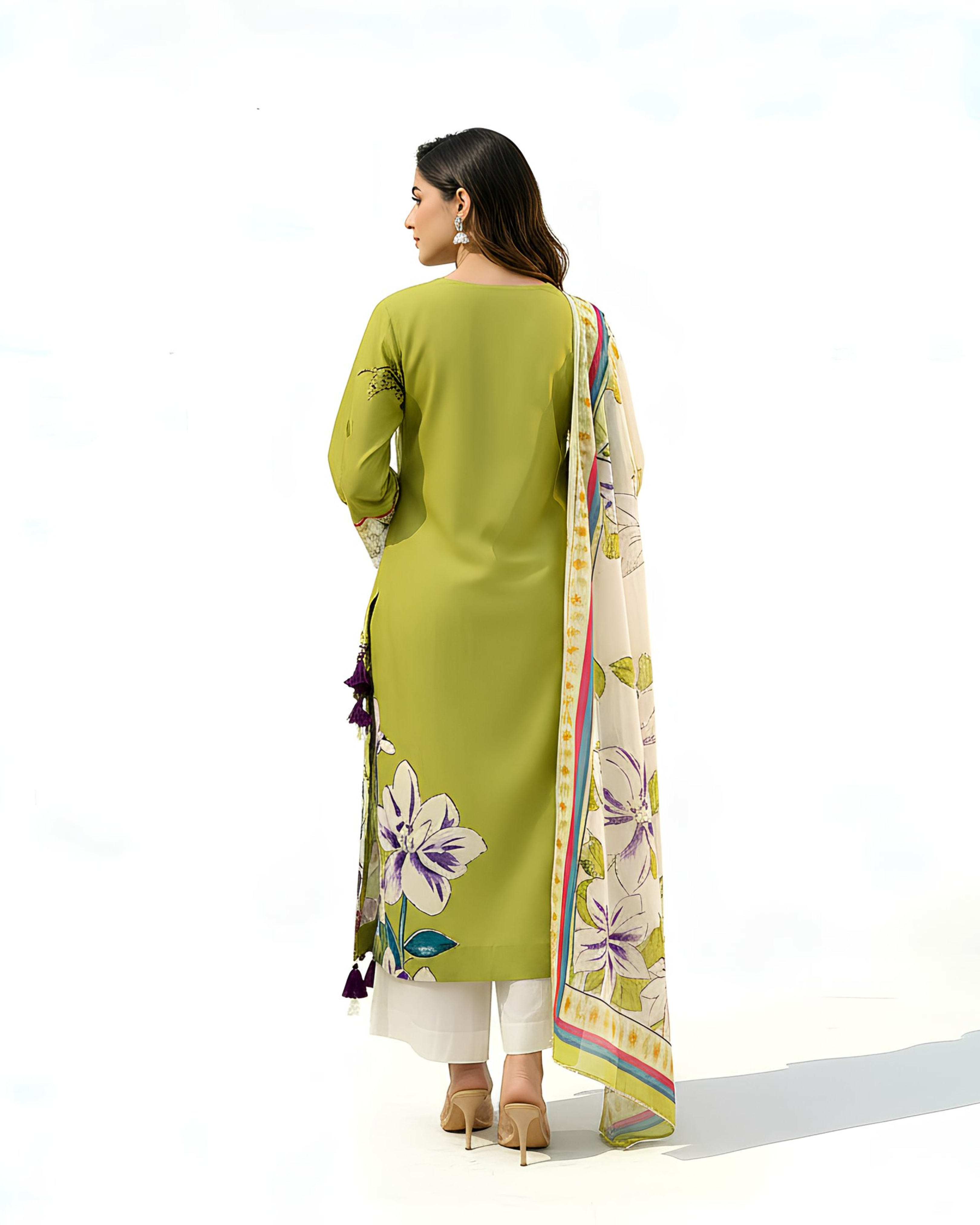 2 Pcs Stitched Silk Printed Shirt And Trouser