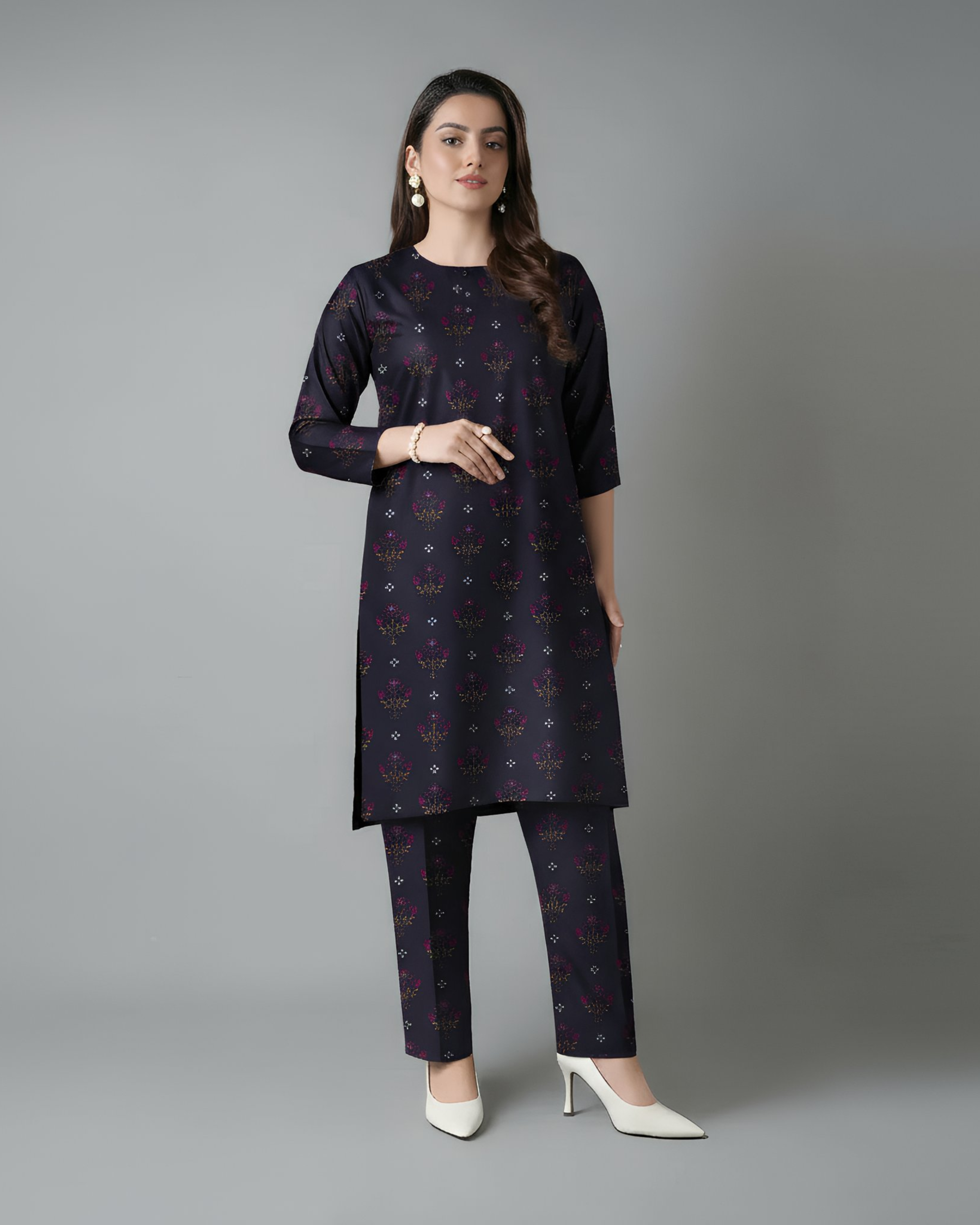 2 Pcs Unstitched Printed Suit