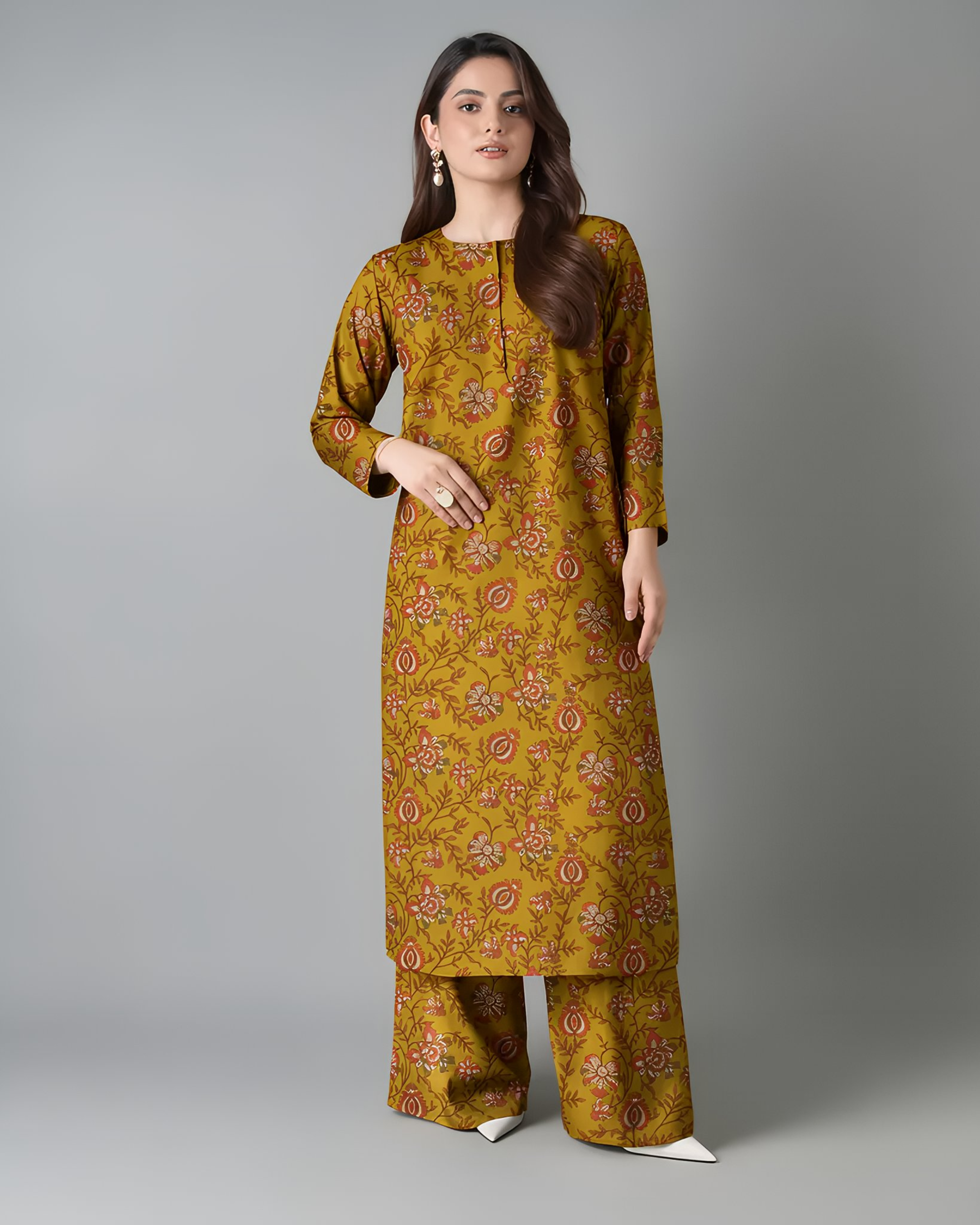 2 Pcs Unstitched Printed Suit