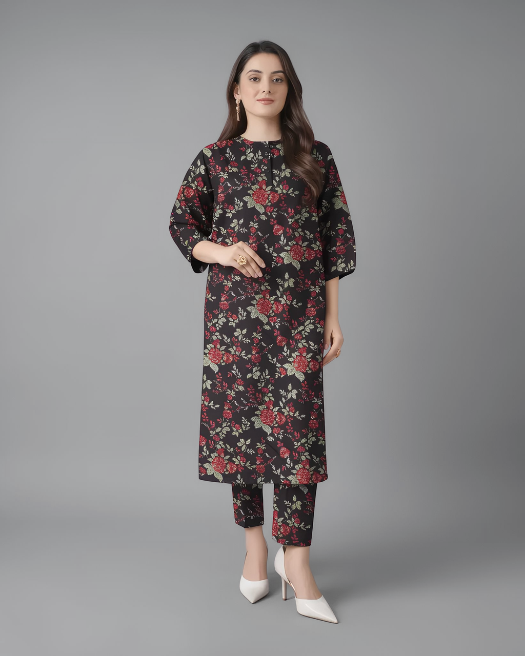 2 Pcs Unstitched Printed Suit