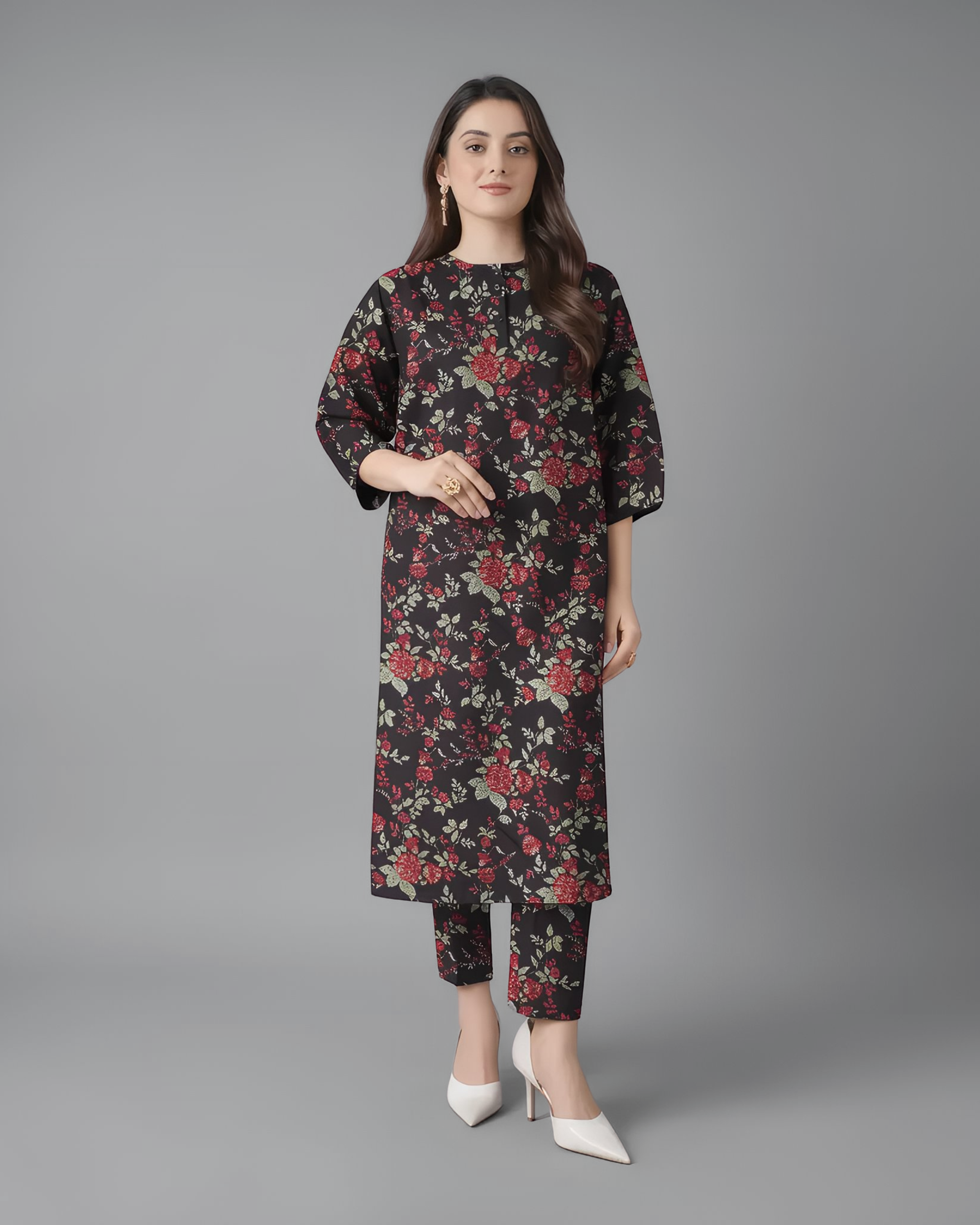 2 Pcs Unstitched Printed Suit