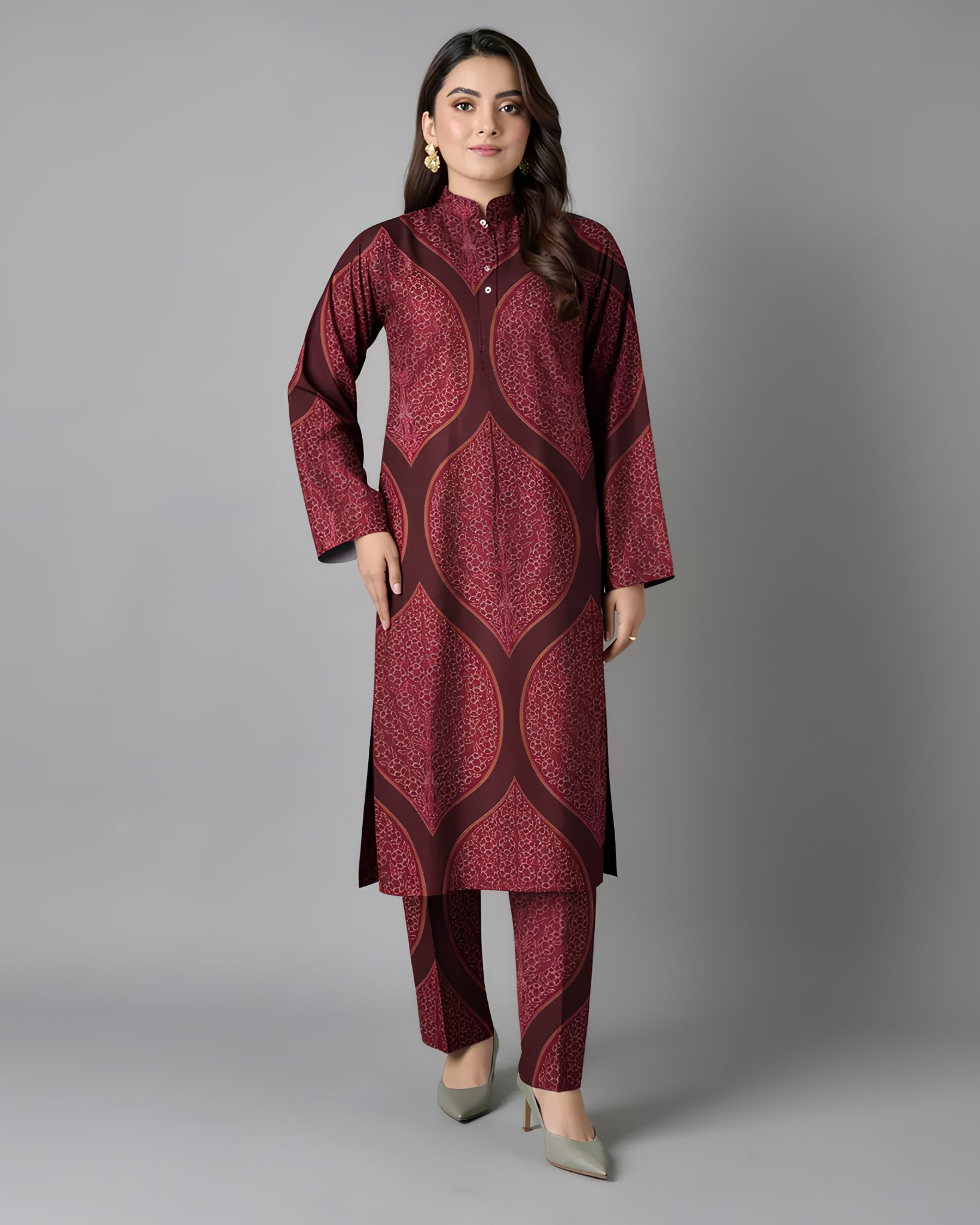 2 Pcs Unstitched Printed Suit