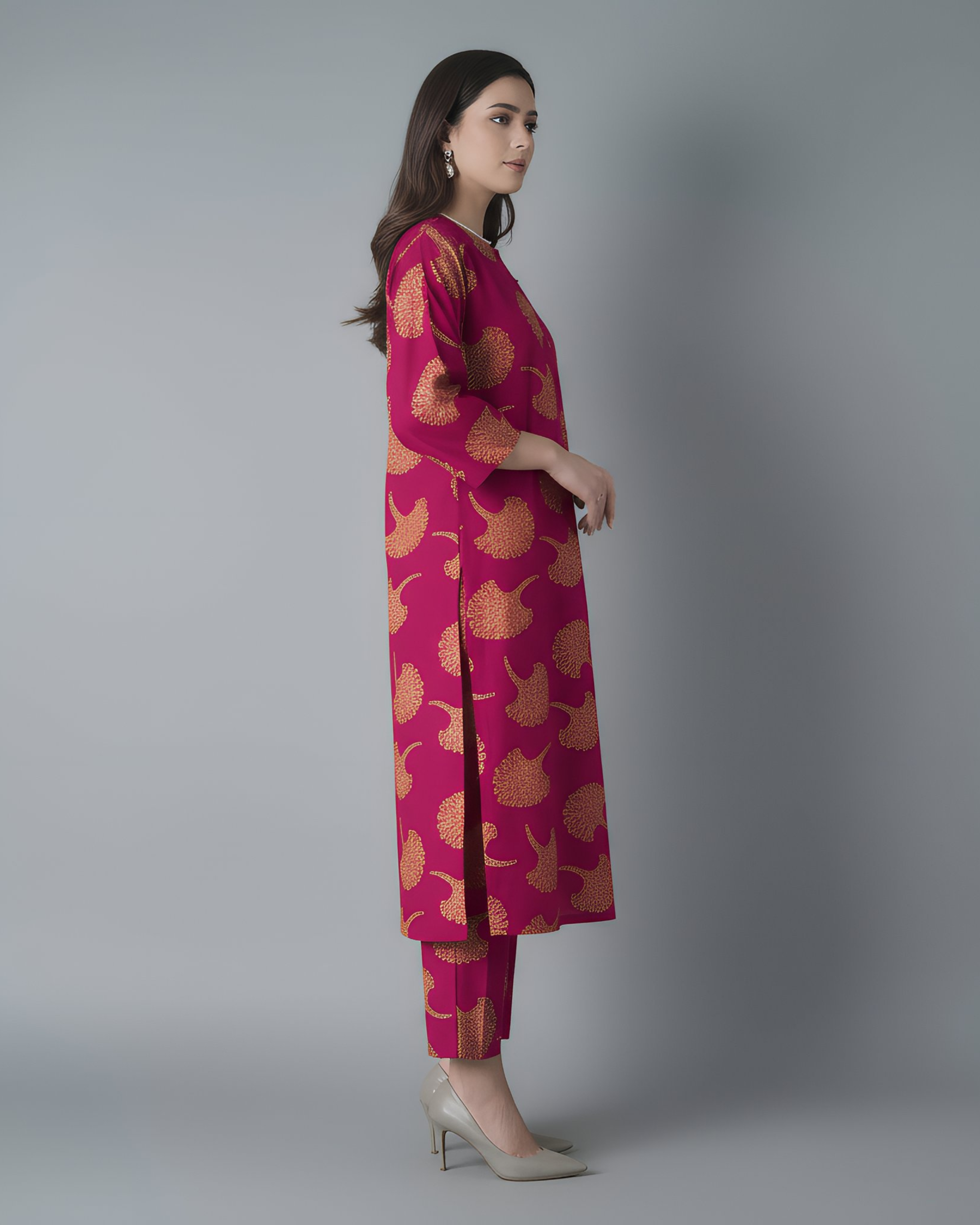 2 Pcs Unstitched Printed Suit