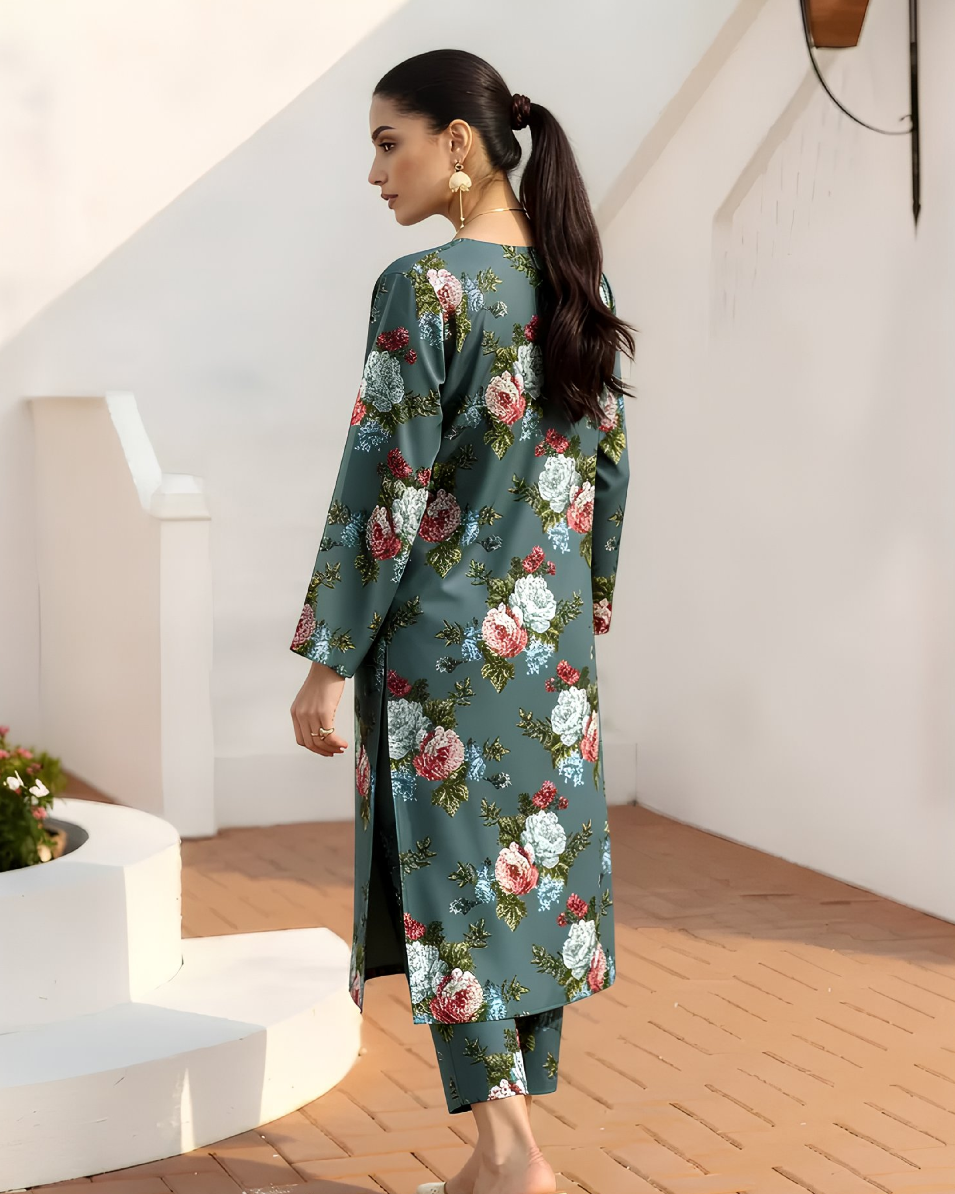 2 Pcs Unstitched Printed Suit