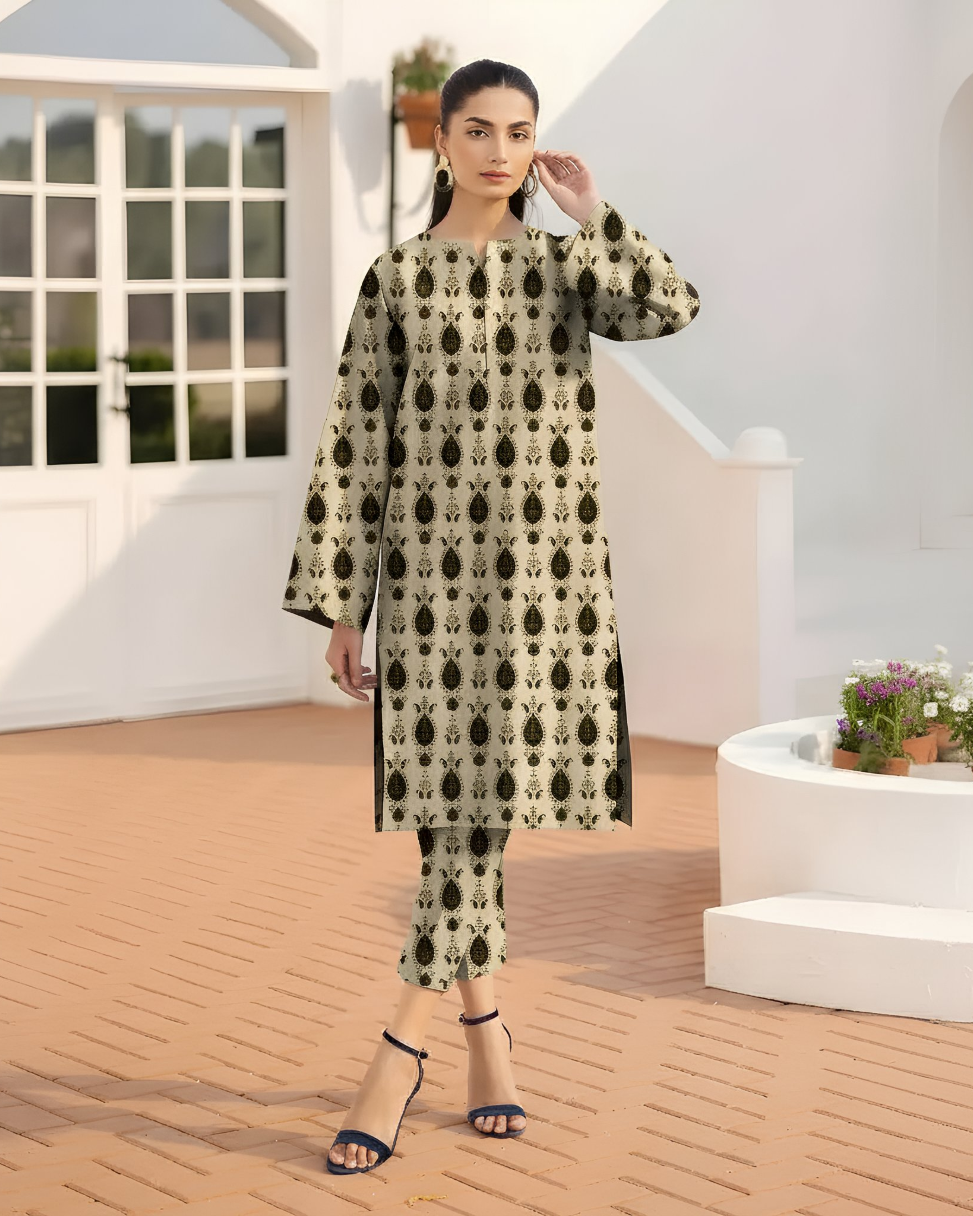 2 Pcs Unstitched Printed Suit