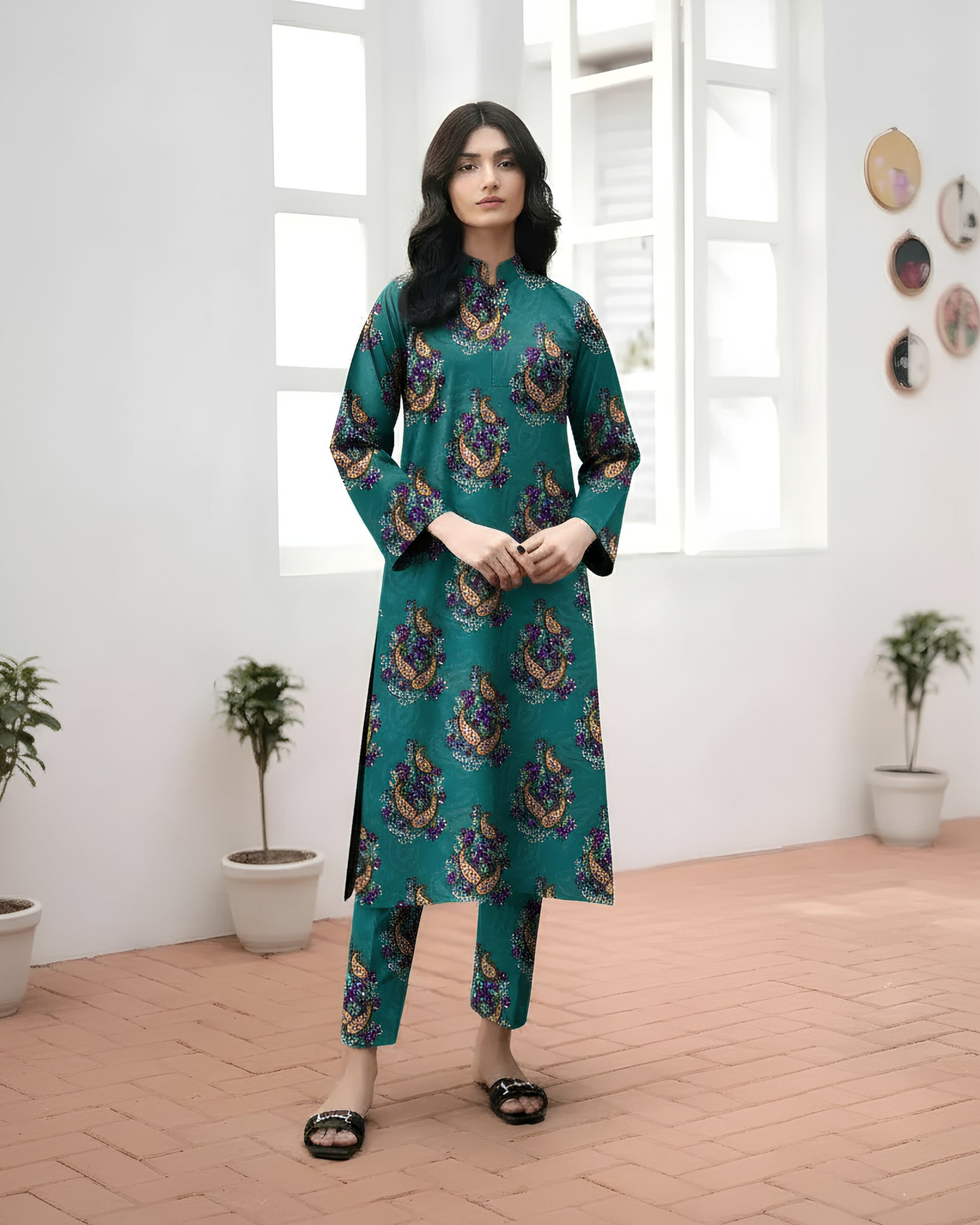 2 Pcs Unstitched Printed Suit