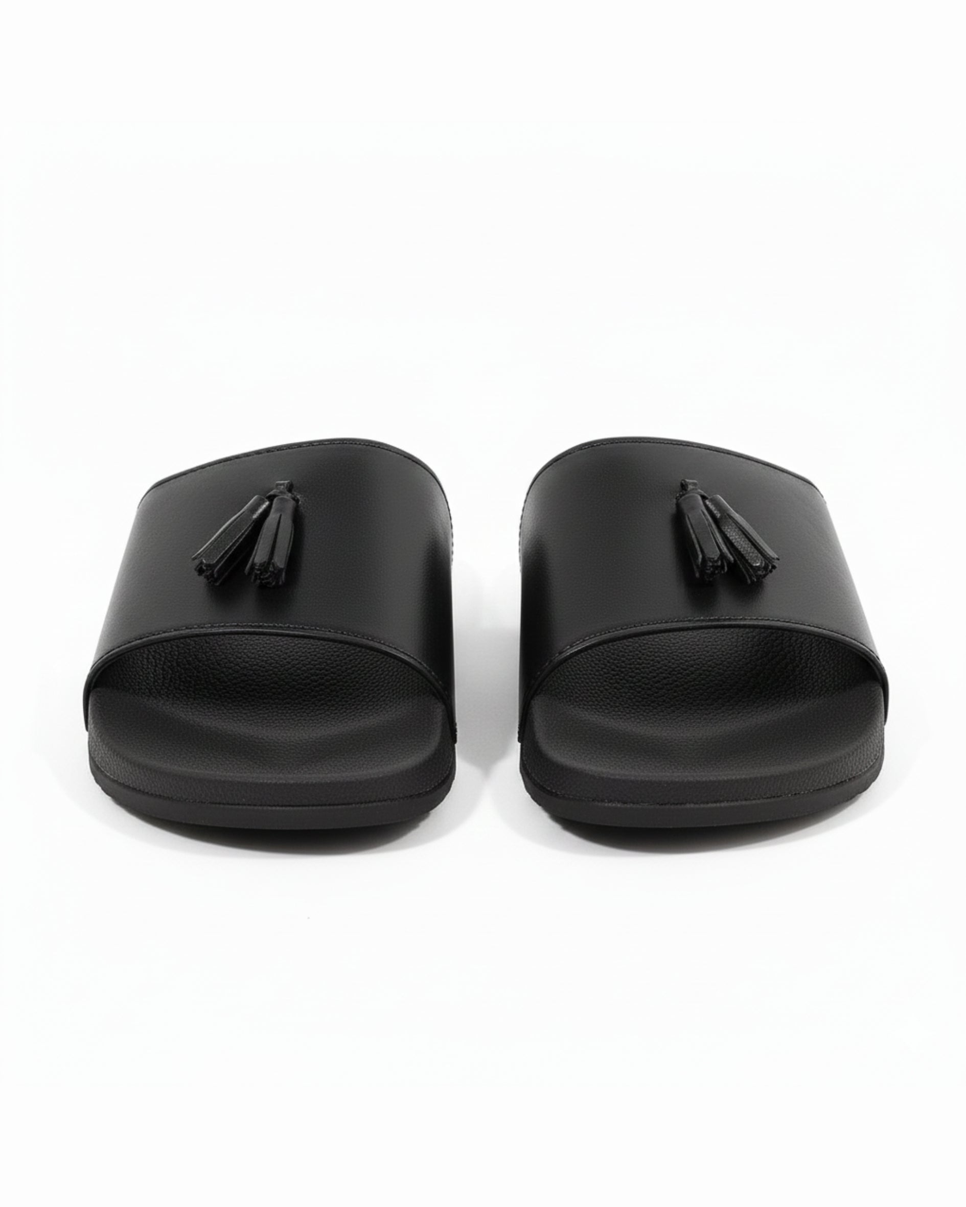 Black Camel PVC Tassel Style Slide