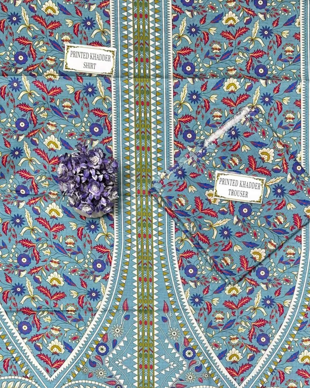 2 Pcs Women's Unstitched Printed Suit