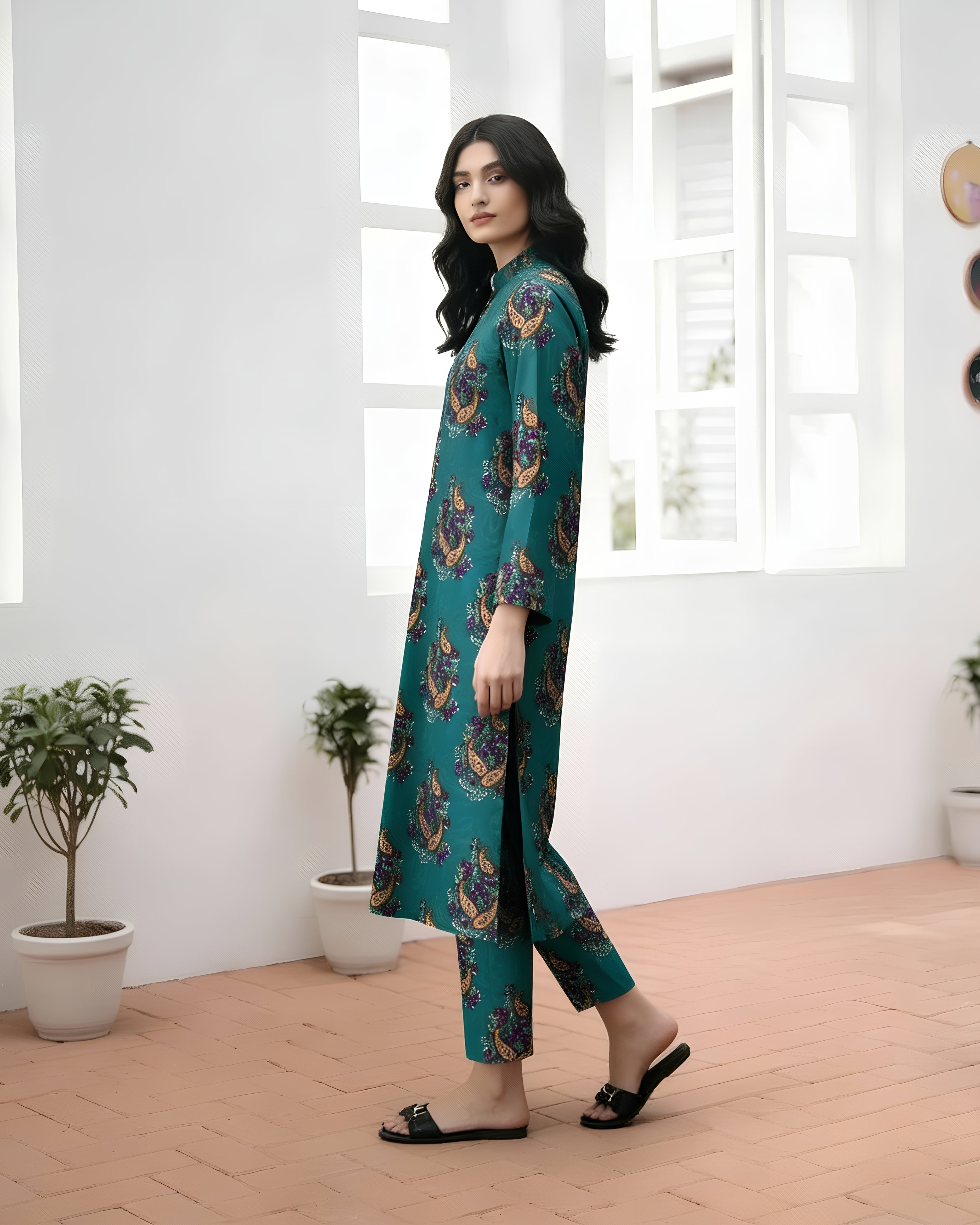 2 Pcs Unstitched Printed Suit