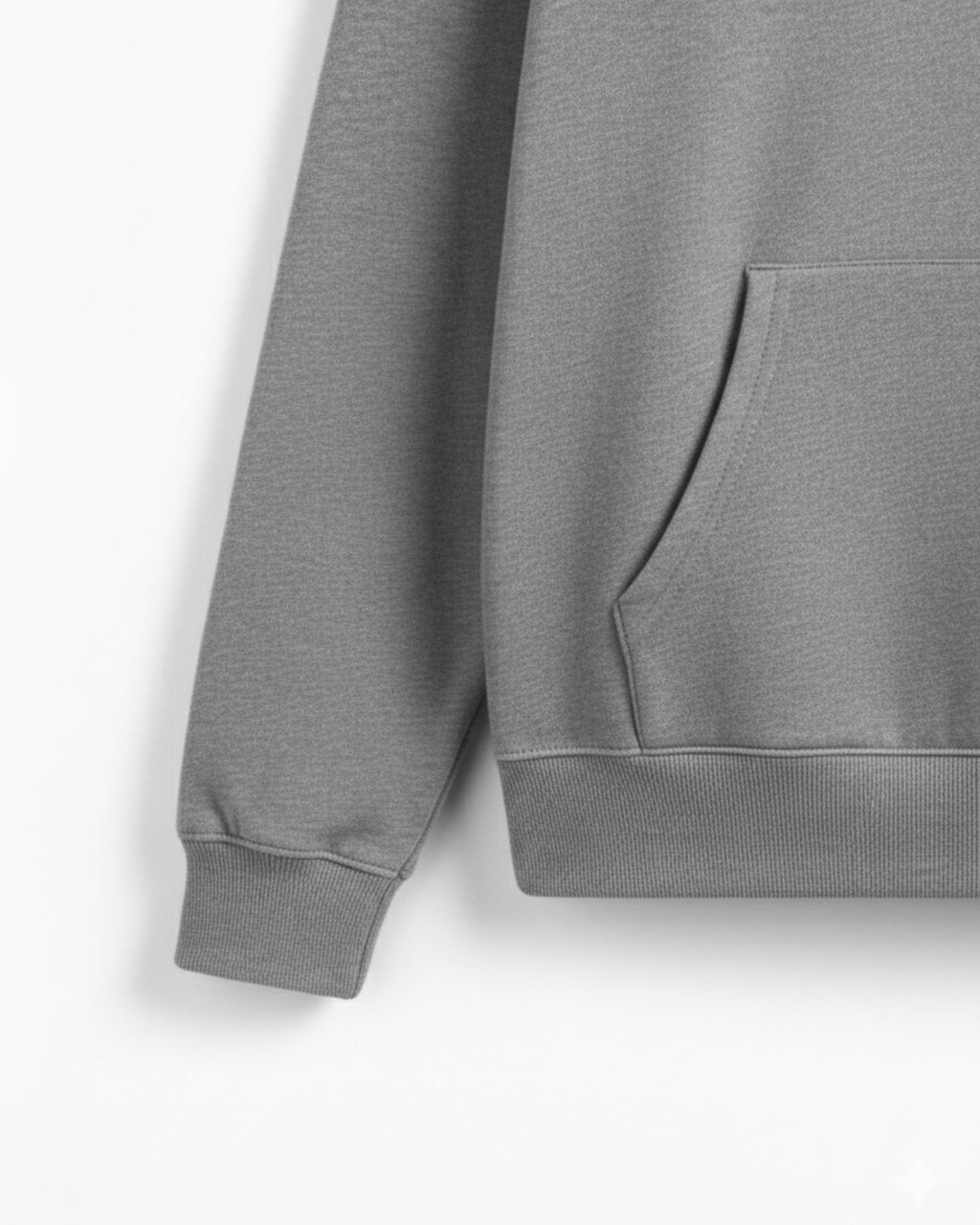 Grey Fleece Plain Hoodie