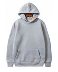 Grey Plain Round Neck Hoodie