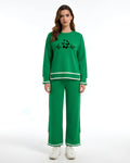 Green Printed Fleece Tracksuit