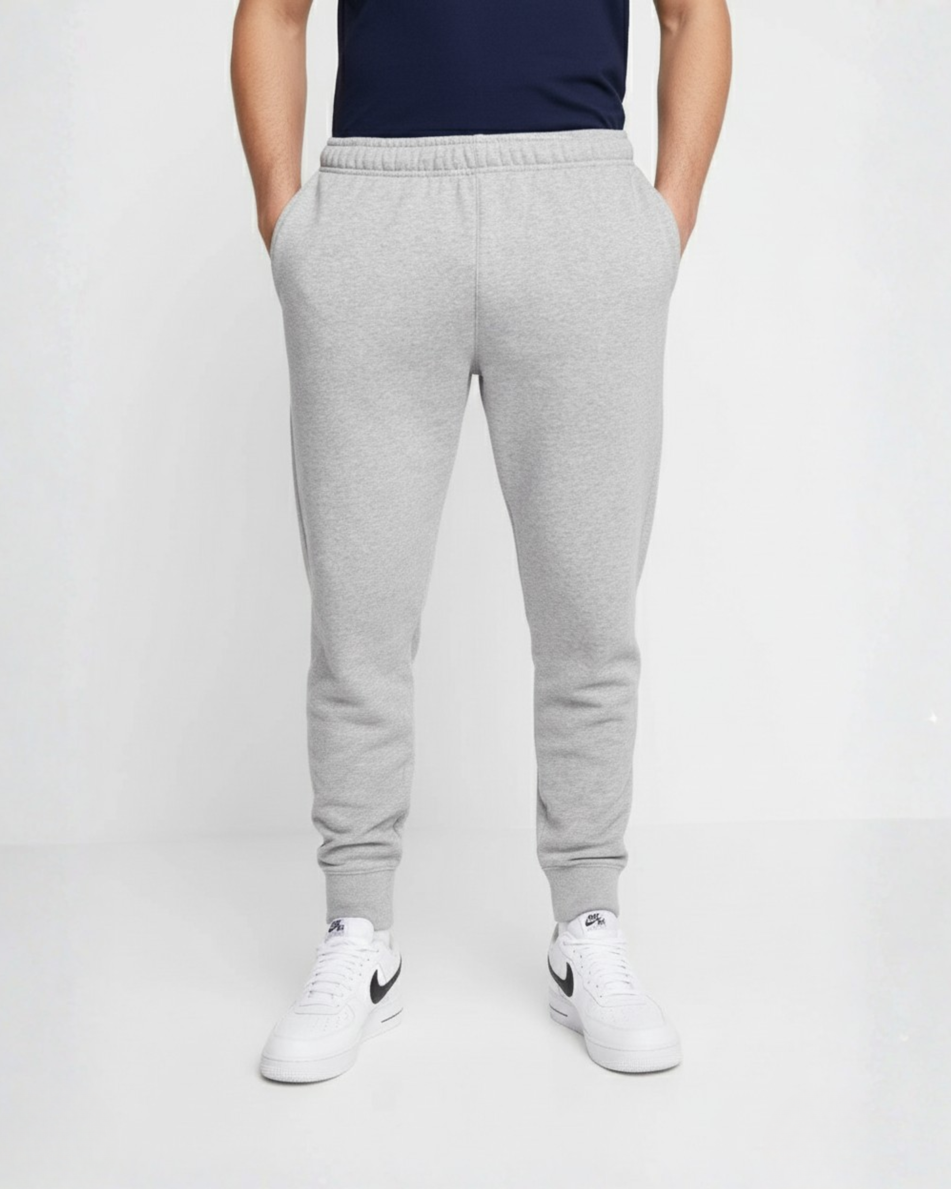 Grey Cotton Jersey Plain Trouser